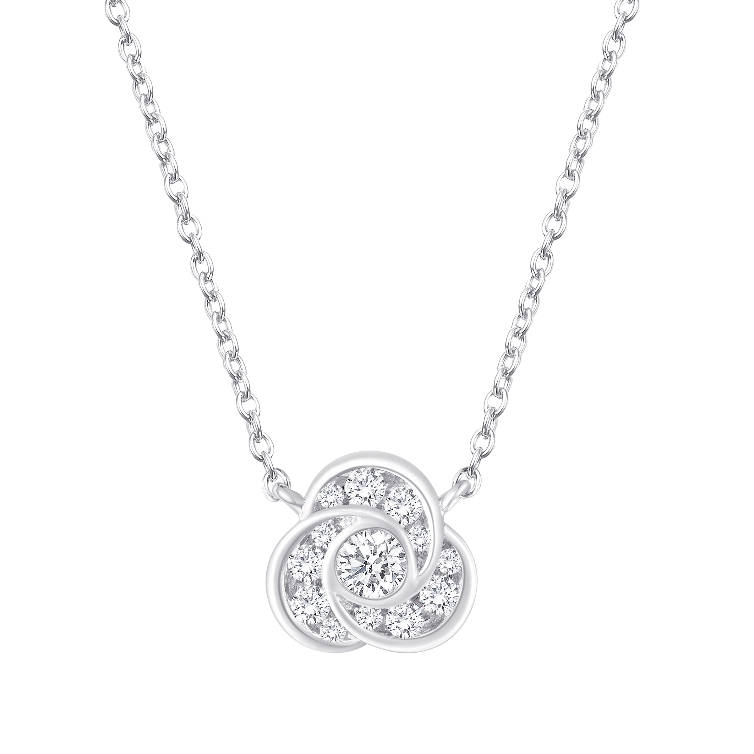 Round Brilliant Diamond Floral Necklace (0.25 ctw)