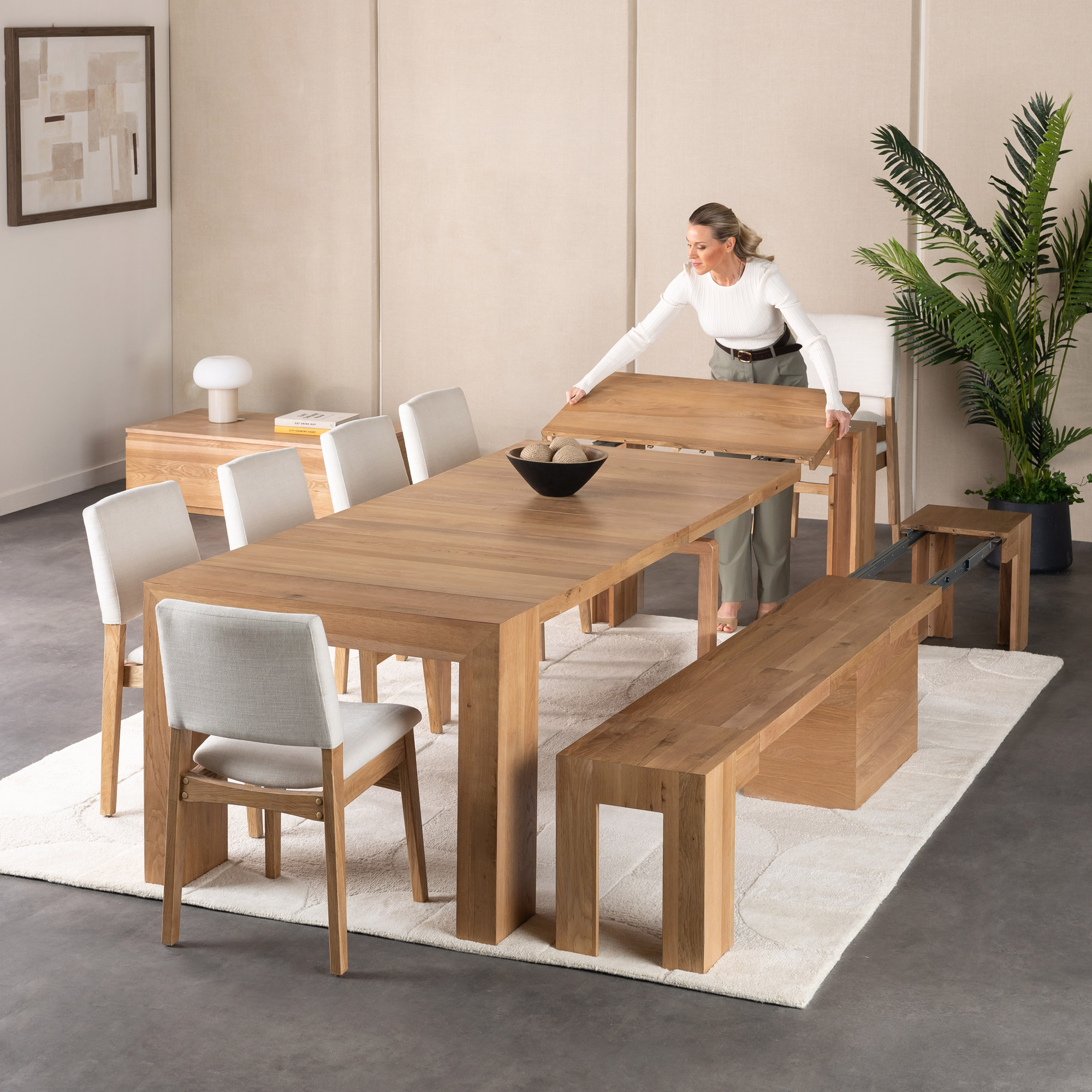 Transformer Table Extendable 8-piece Dining Set