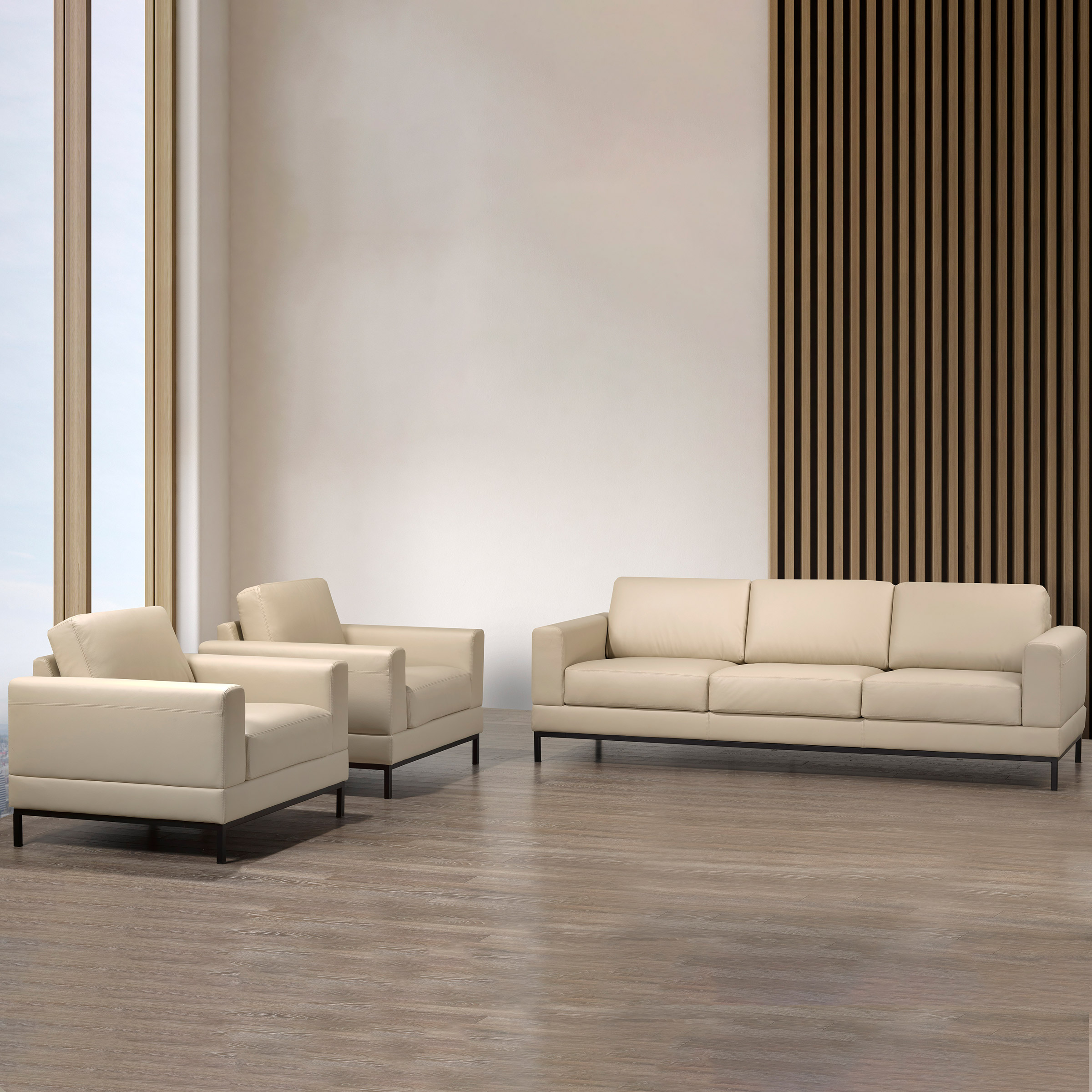 Galleria Top Grain Leather Sofa and 2 Chairs