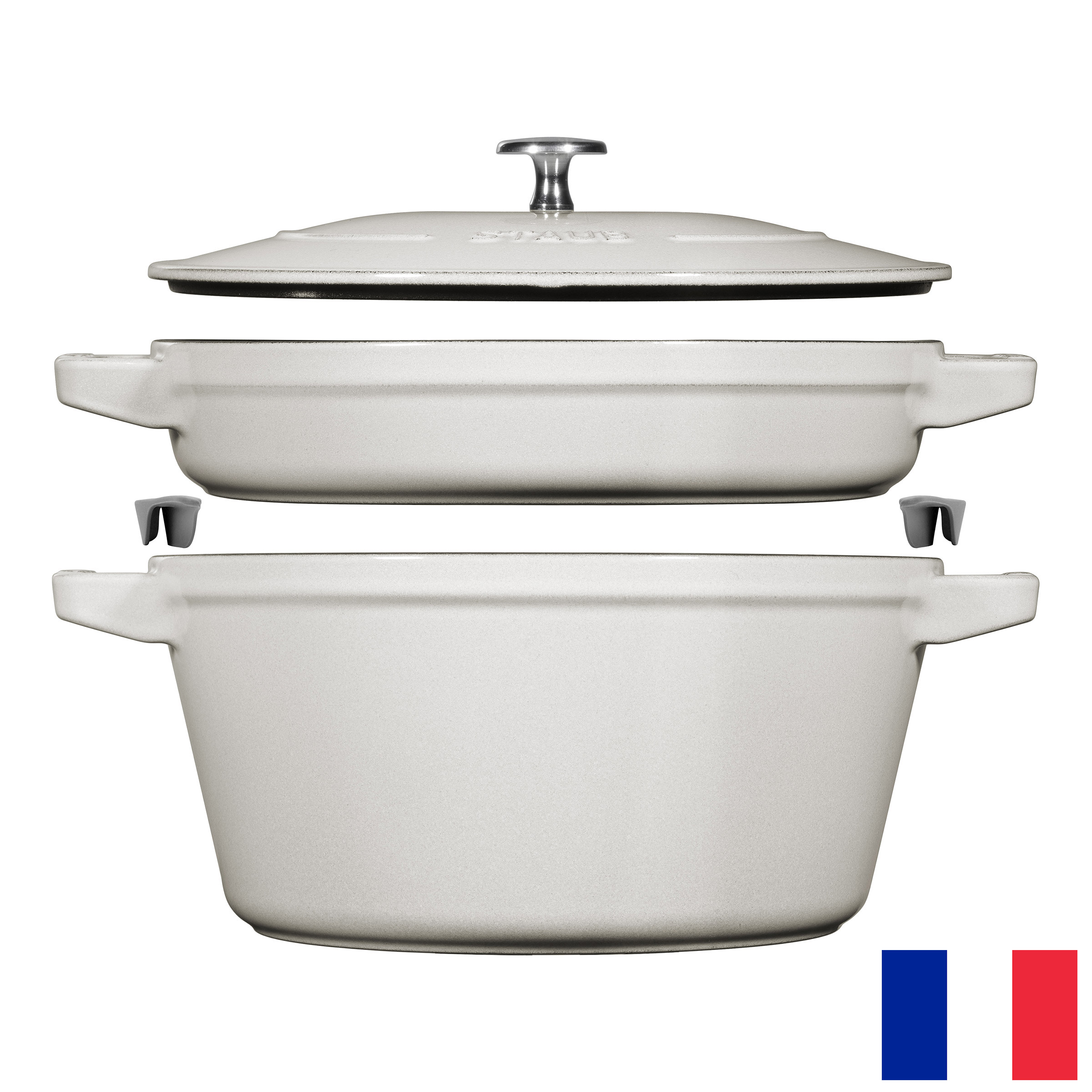 STAUB Stackable Cast Iron Dutch Oven Set, Small, 3-piece