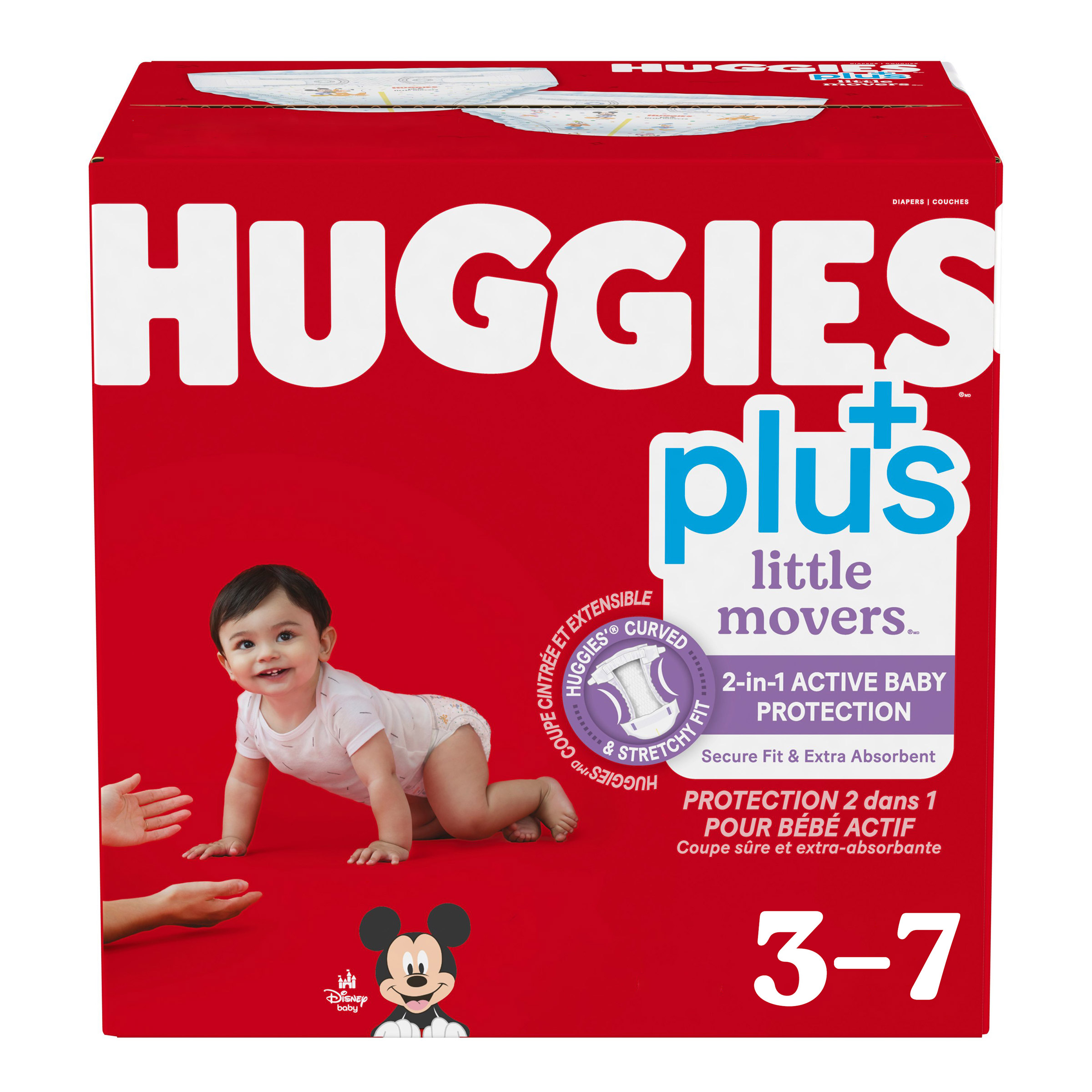 Huggies Little Movers Plus Diapers, Sizes 3 - 7