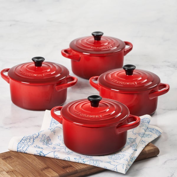 Le Creuset 4-piece Stoneware Round Cocottes | Costco Le Creuset 4-piece Stoneware Round Cocottes | Costco