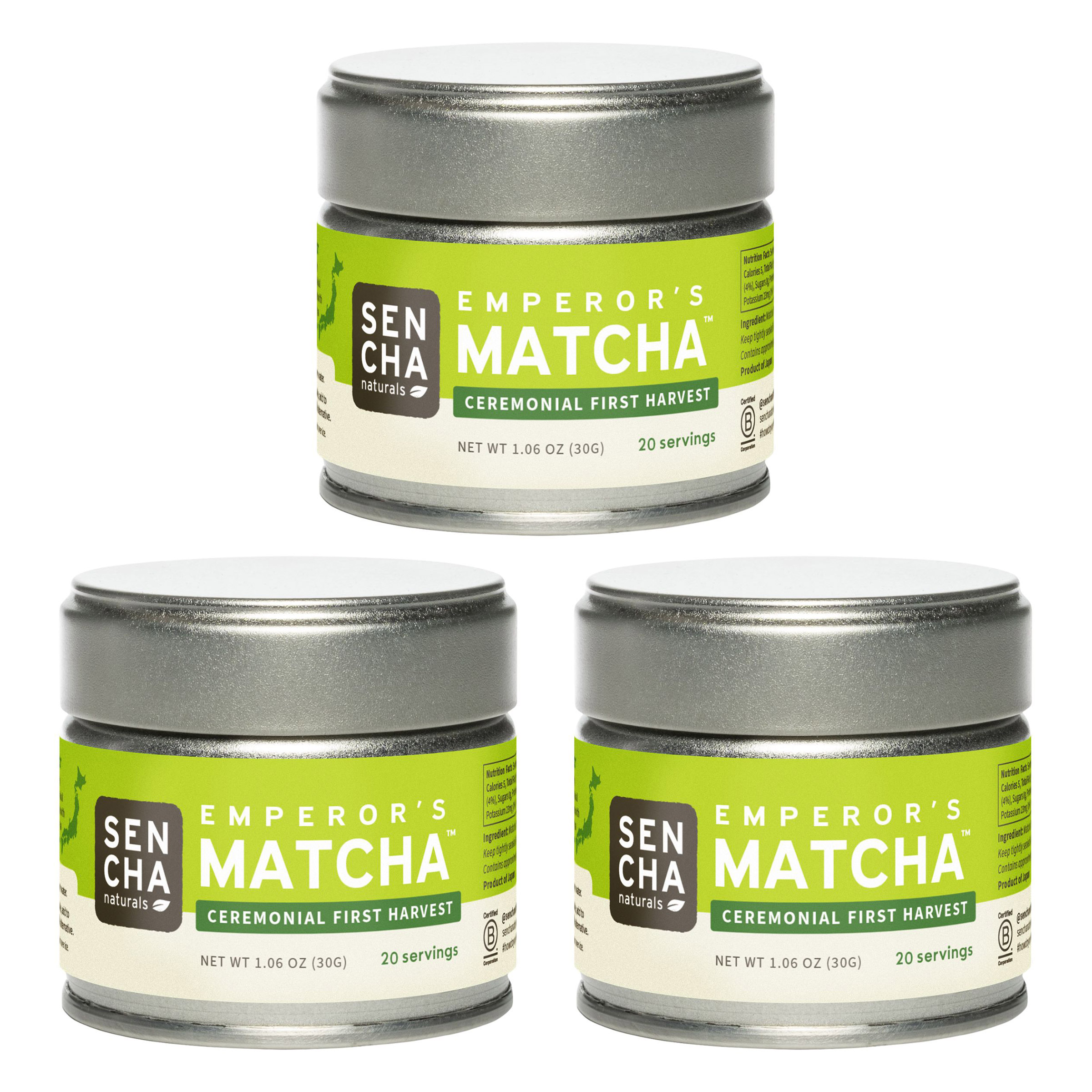 Sencha Naturals Emperor's Ceremonial Matcha Green Tea Powder Tin, 3 ...