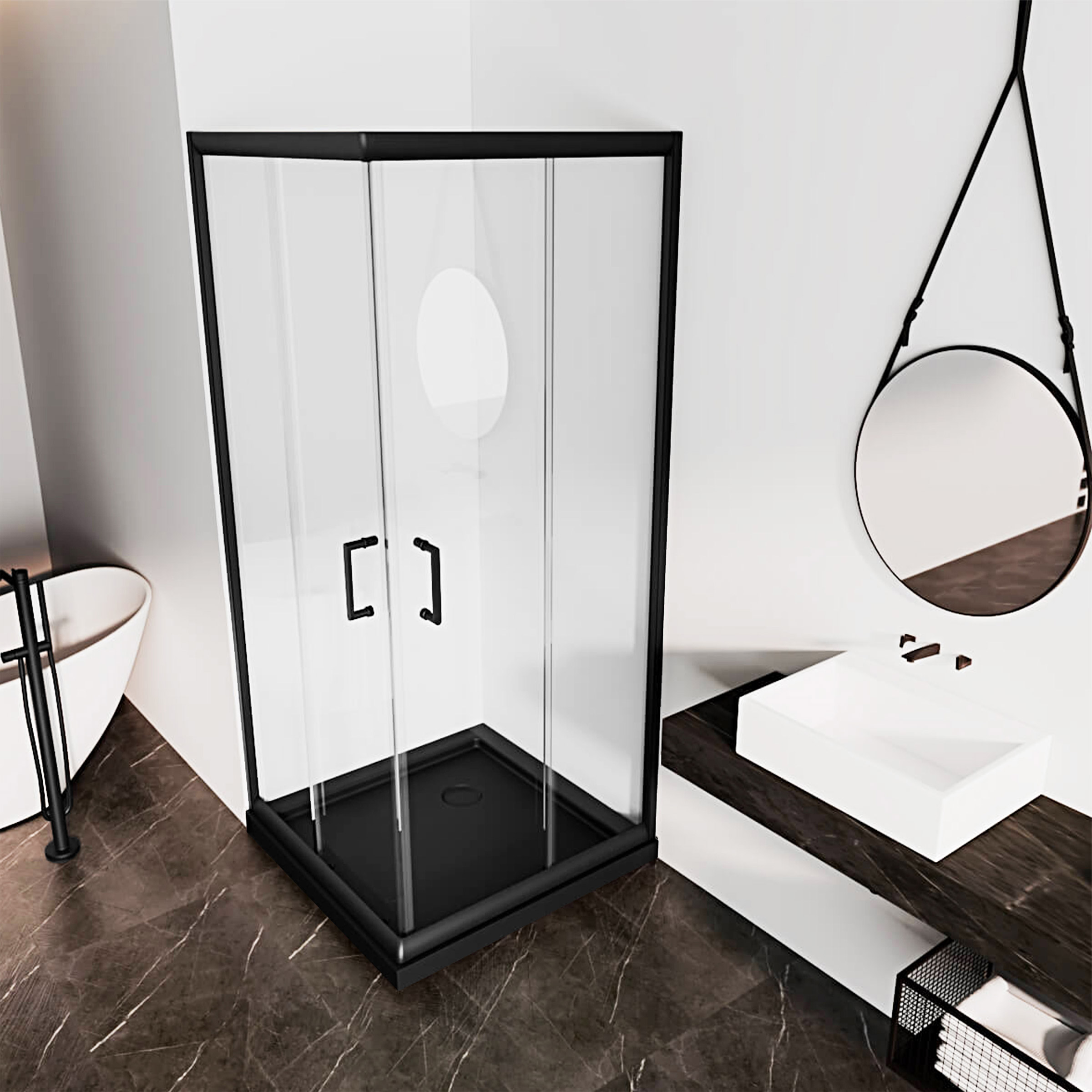 SERA Cali Shower Door with 36 in. × 36 in. base