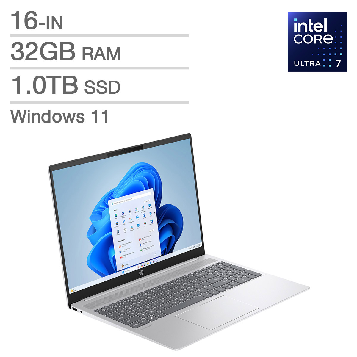 HP OmniBook 5 16-in. Laptop, Intel Core Ultra 7 255U, 32 GB RAM, 1 TB SSD