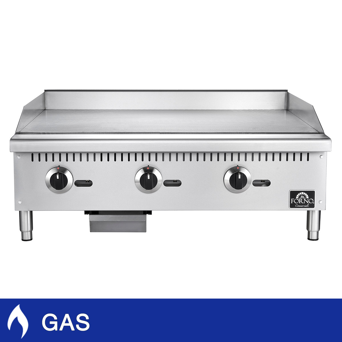 Forno Commercial 36 in. Gas Stainless Steel Manual Control Heavy Duty Griddle