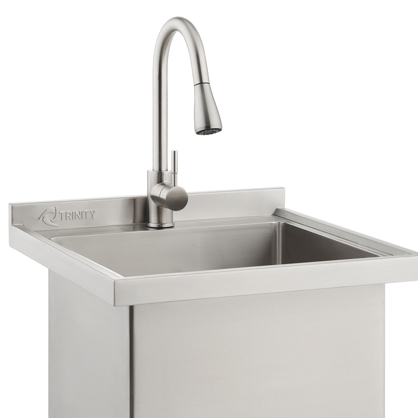 TRINITY 18” x 16” x 13” Stainless Steel Utility Sink with Pull-out
