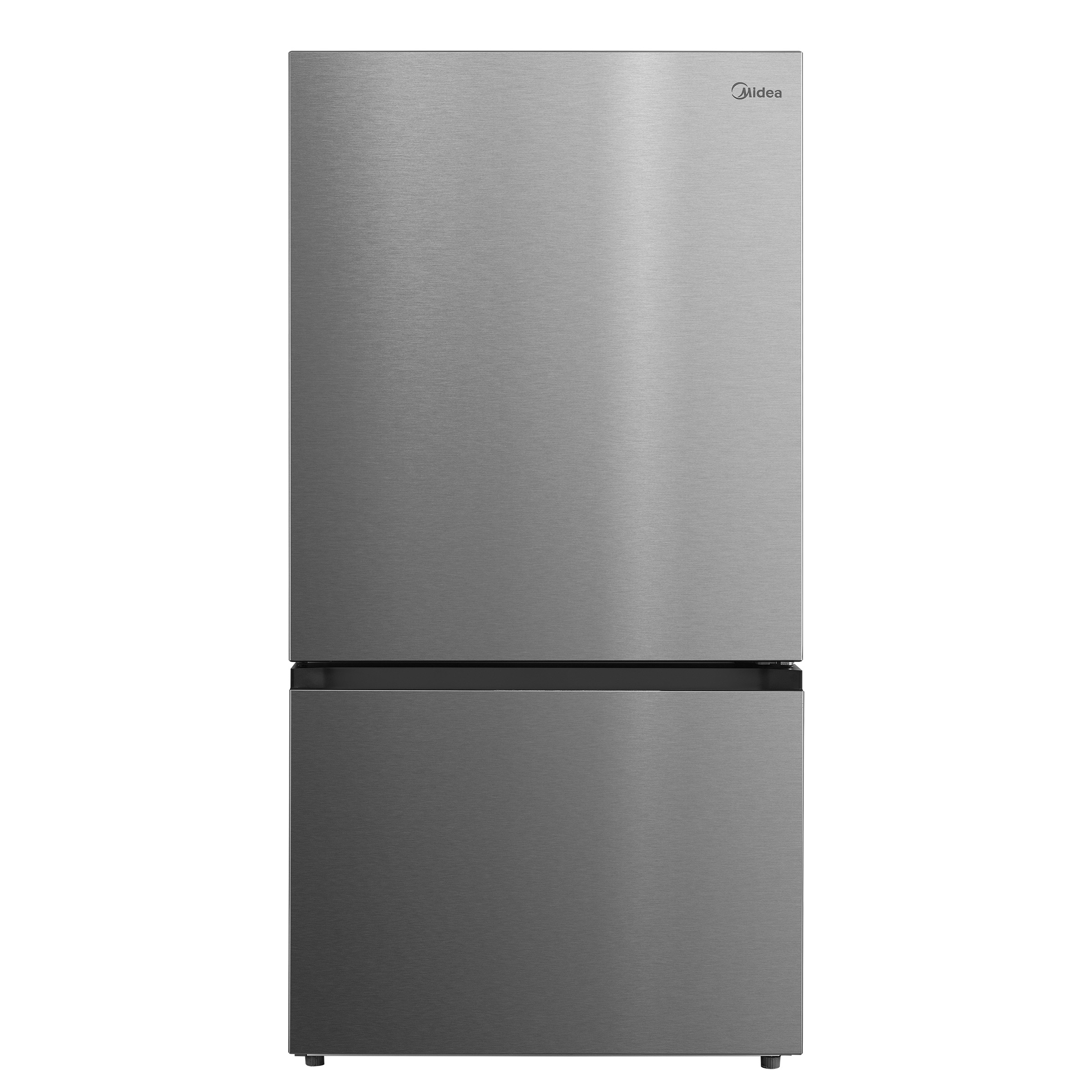Midea 33 in. 22.8 cu ft. Stainless Steel Counter Depth Bottom Mount Refrigerator with Auto Ice Maker in Freezer
