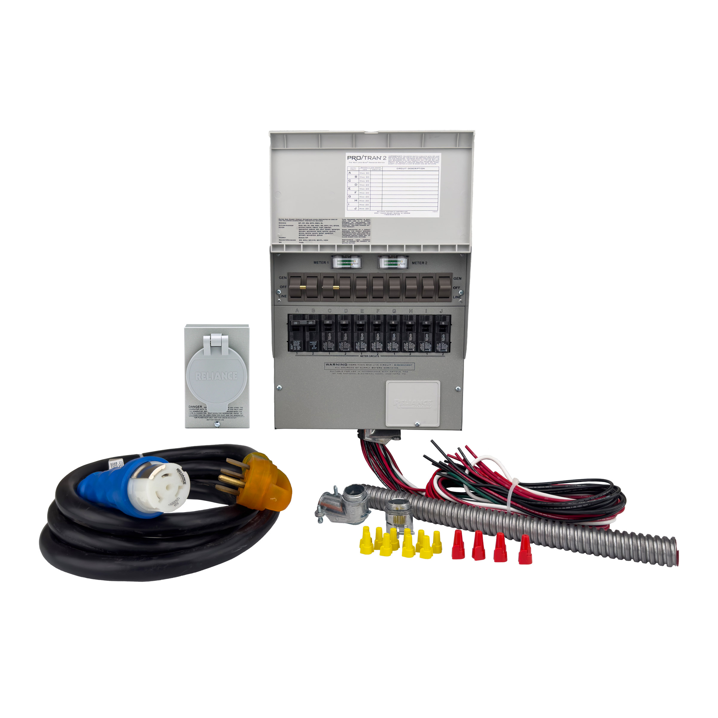 Reliance Controls 10-Circuit 50A Generator Transfer Switch Complete Kit