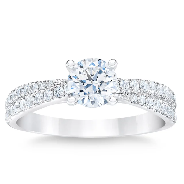 Round Brilliant 1.00 ctw VS2 Clarity, I Color Diamond 04kt White Gold Ring, SIZE 7