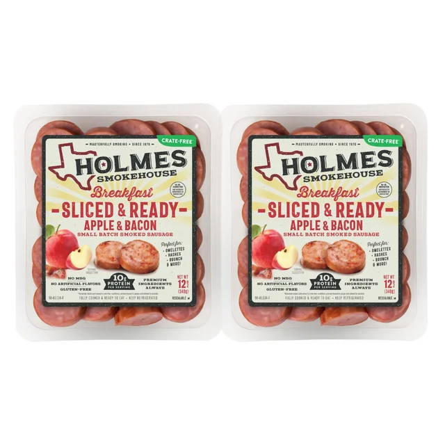 HOLMES SMOKEHOUSE APPLE BACON SAUSAGE 2/12 OZ