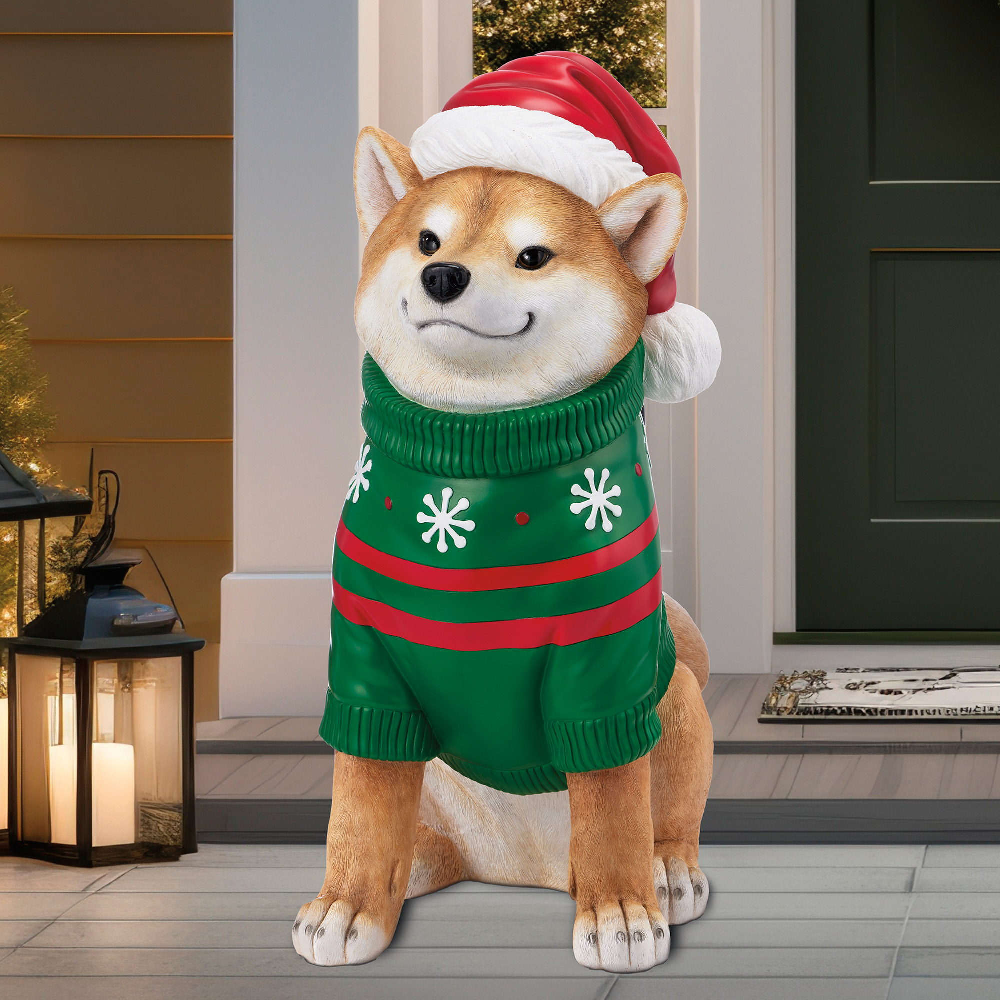 64.5 cm (25.4 in.) Christmas Shiba Dog Greeter
