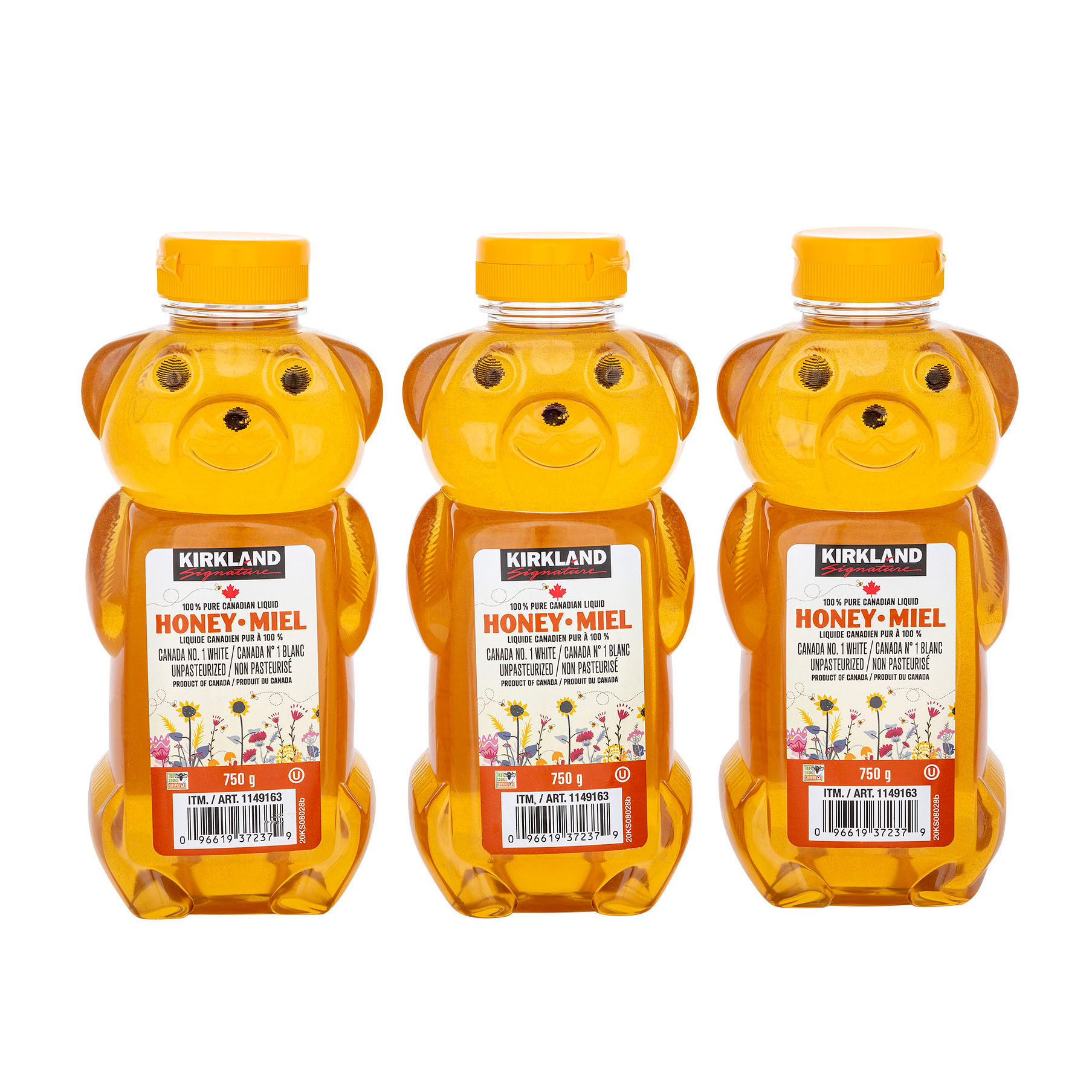 Kirkland Signature 100% Pure Liquid Honey, 3 x 750 g