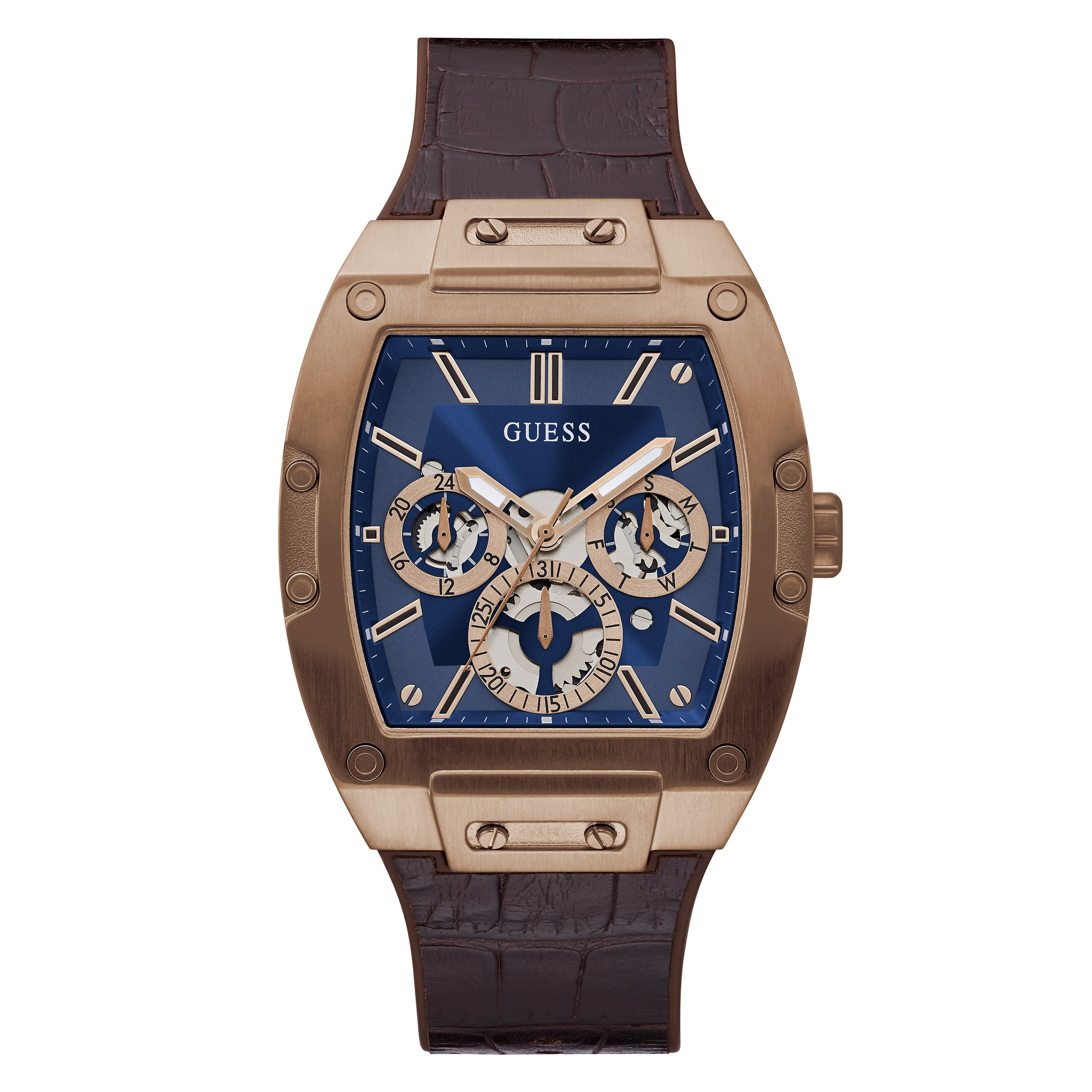 Guess Blue Dial Bronze-Tone Men’s Watch
