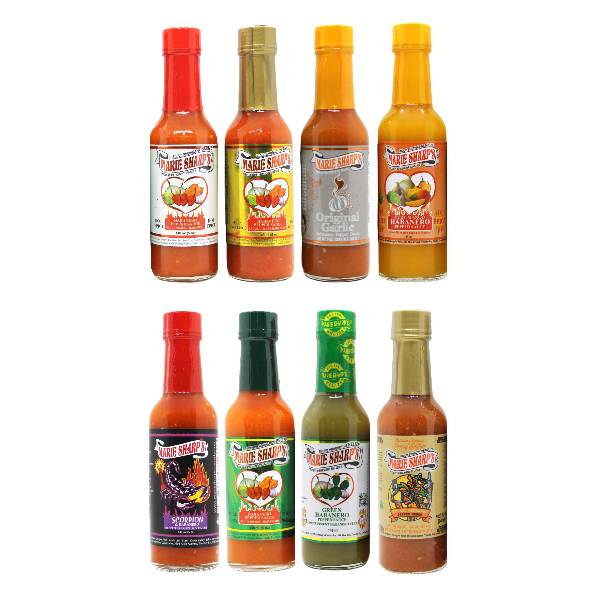 Marie Sharp's Hot Sauce, 8 × 148 mL