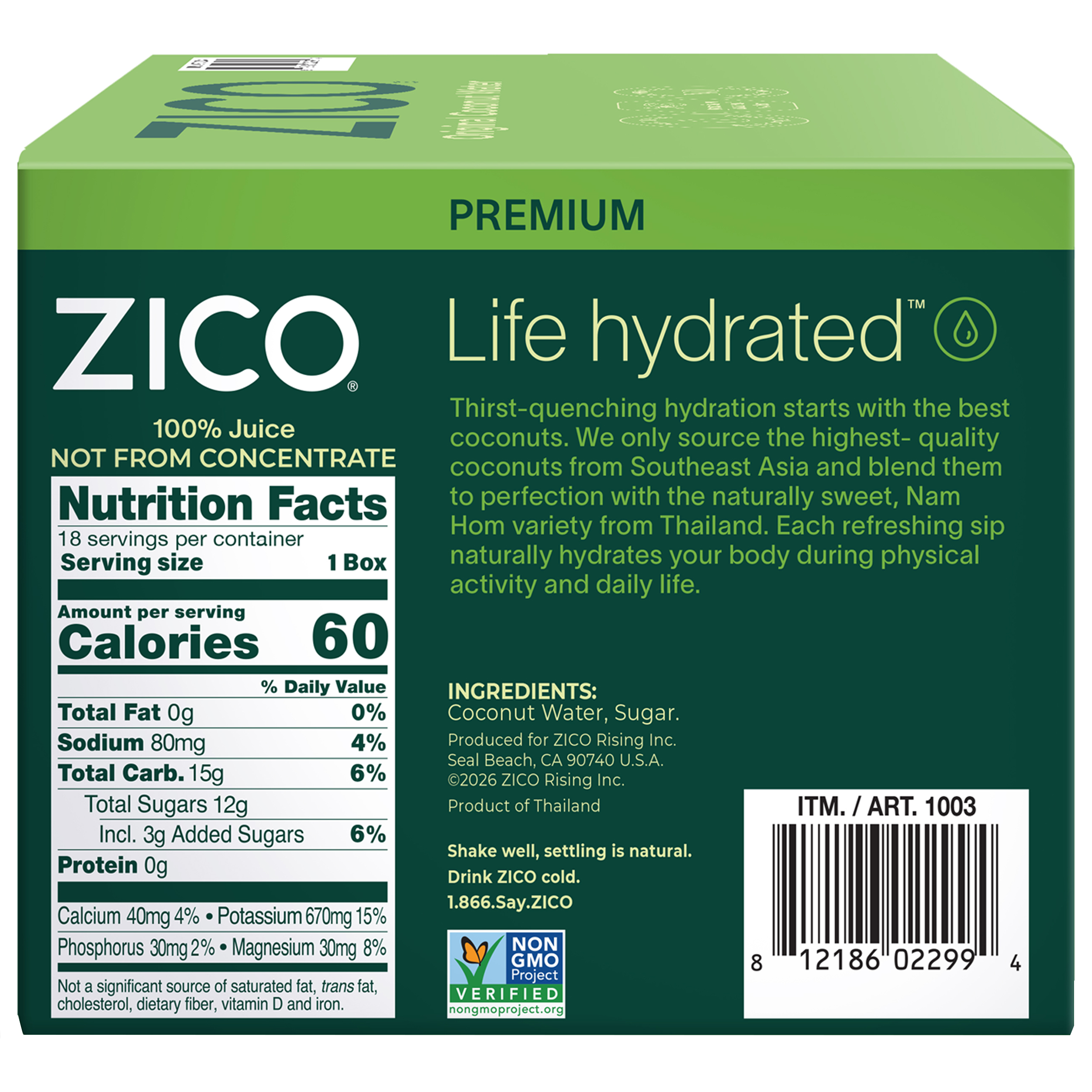Zico Beverages 100% Coconut Water, 11 fl oz, 12-count | Costco
