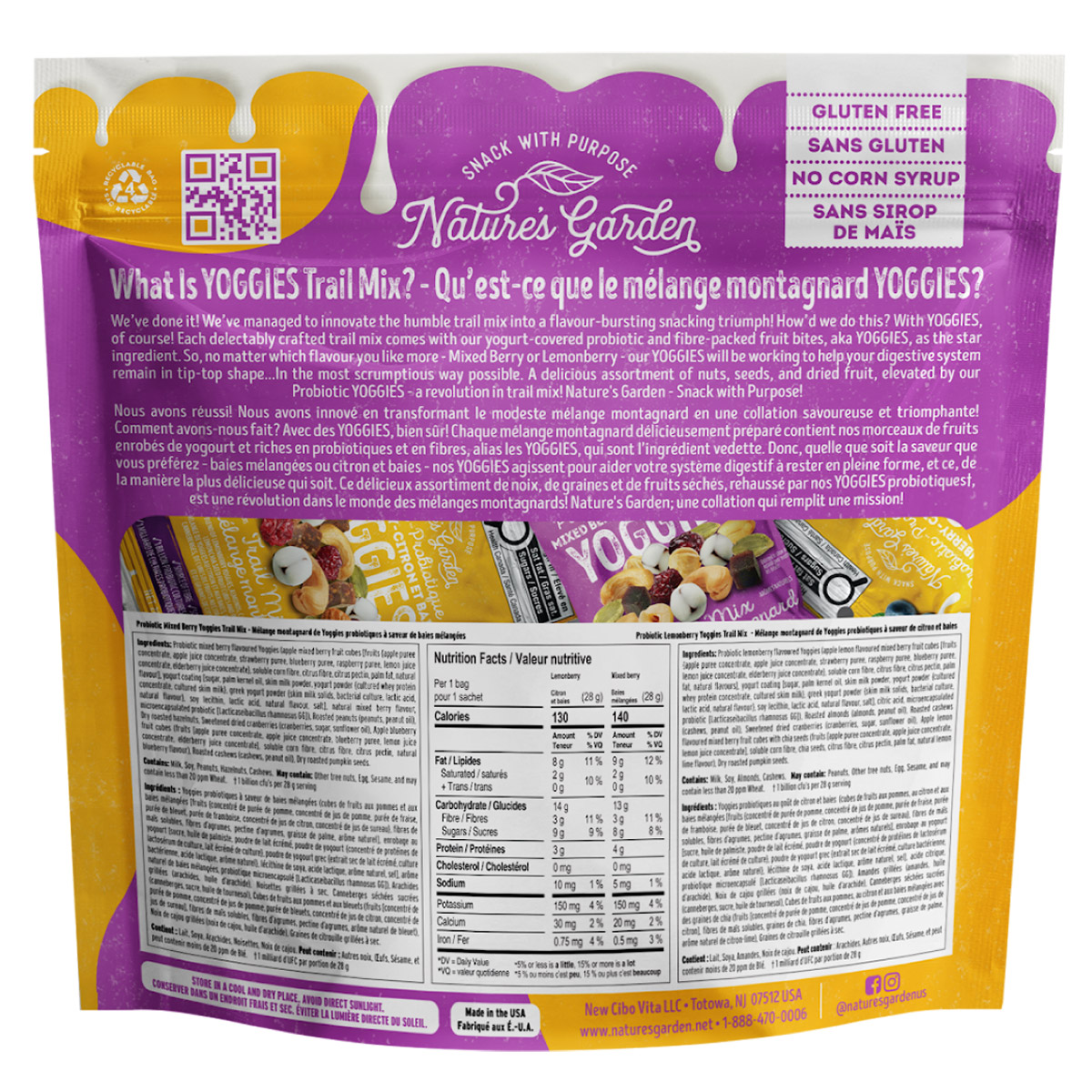 Nature's Garden Probiotic Yoggies Trail Mix Variety Pack, 24 × 28 g ...