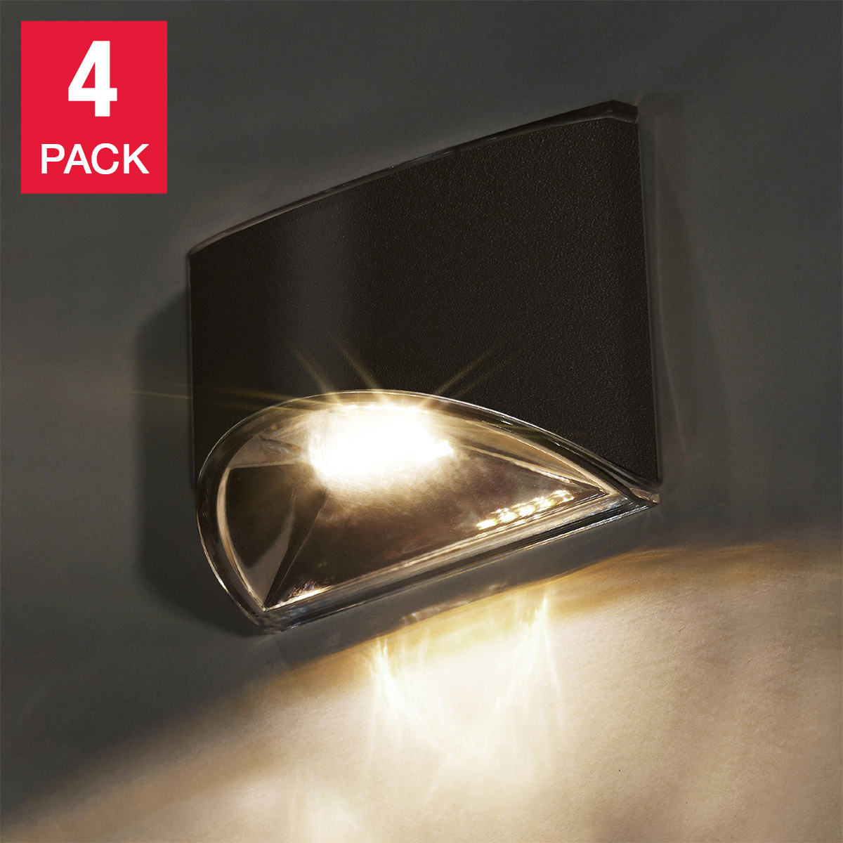 Classy Caps Black Stainless Steel Deck & Wall Light, 4-pack