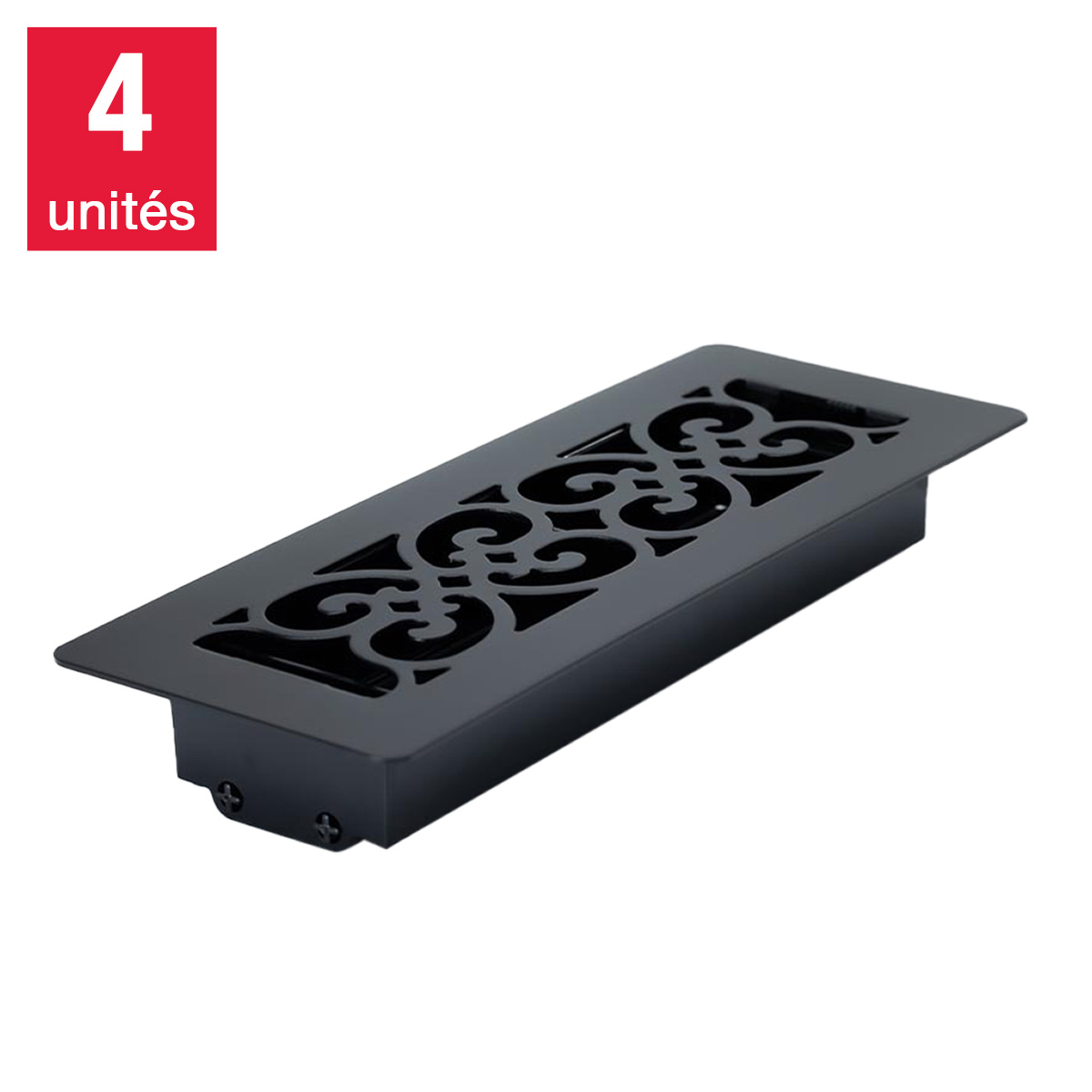 Manor House - Grilles de ventilation au revêtement en poudre noir, paquet de 4