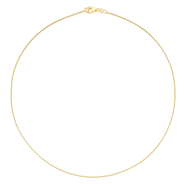 14kt Gold Diamond Cut Box Chain, Yellow Gold, 18"