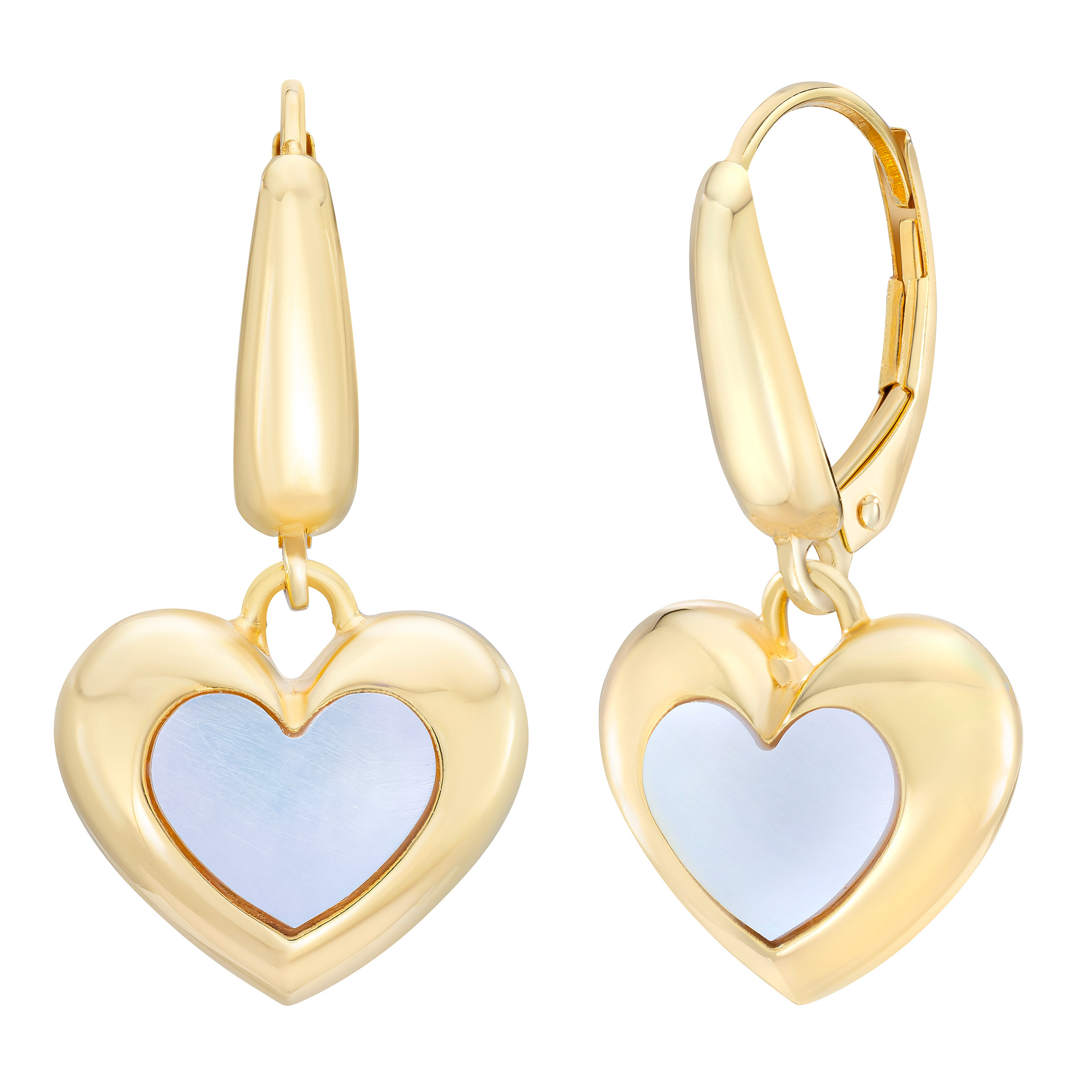 Heart Shaped Mother of Pearl Earrings