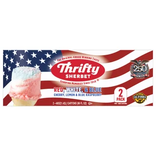 THRIFTY SHERBET RED, WHITE, AND BLUE 2/48 OZ