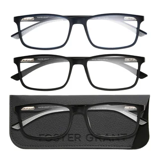 Design Optics by Foster Grant, +1.25, #666 Classic Plastic Rectangle Reading Glasses, 3-pack