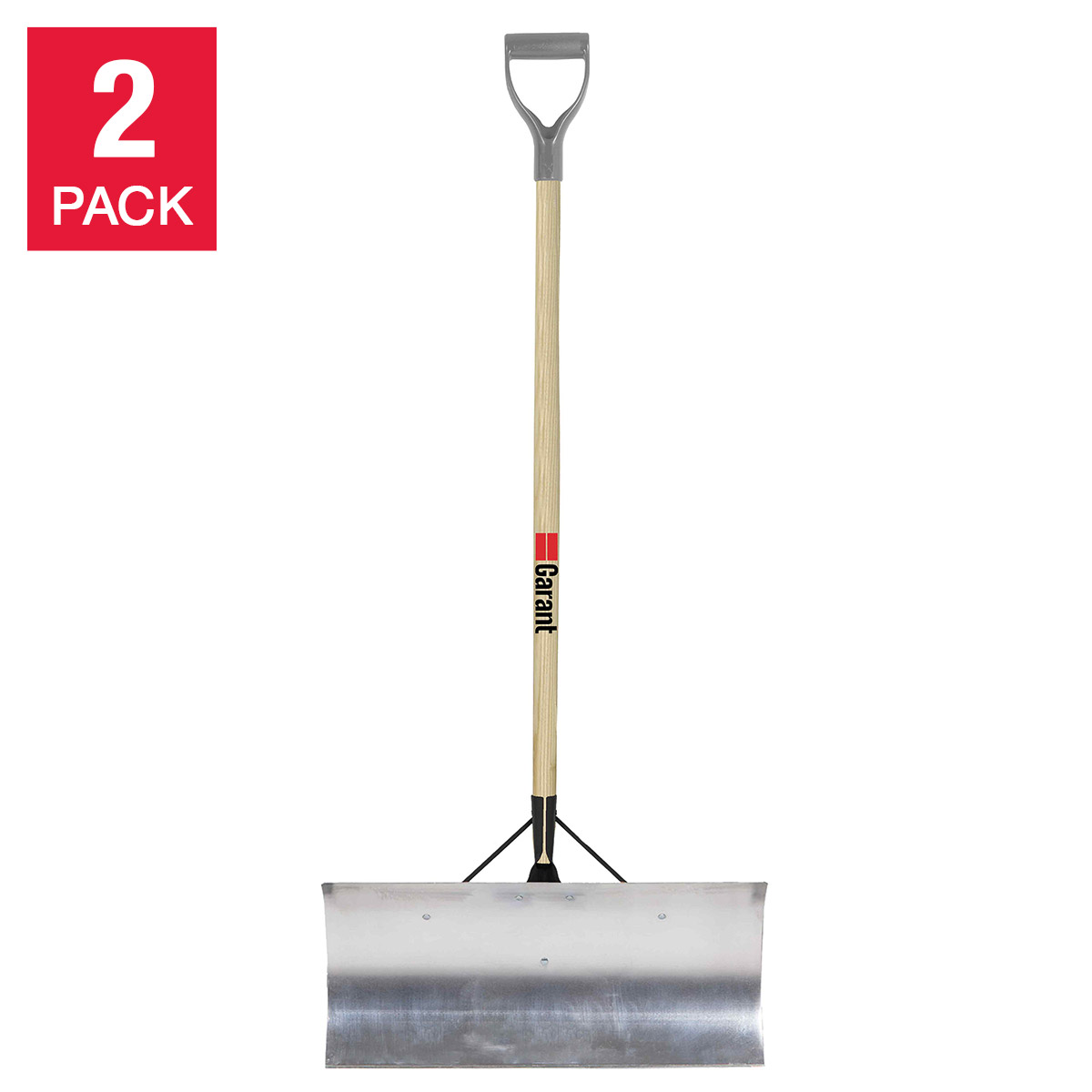 Garant Snow Pusher with Wood Handle, Aluminum Blade 60.9 cm (24 in.), 2-pack