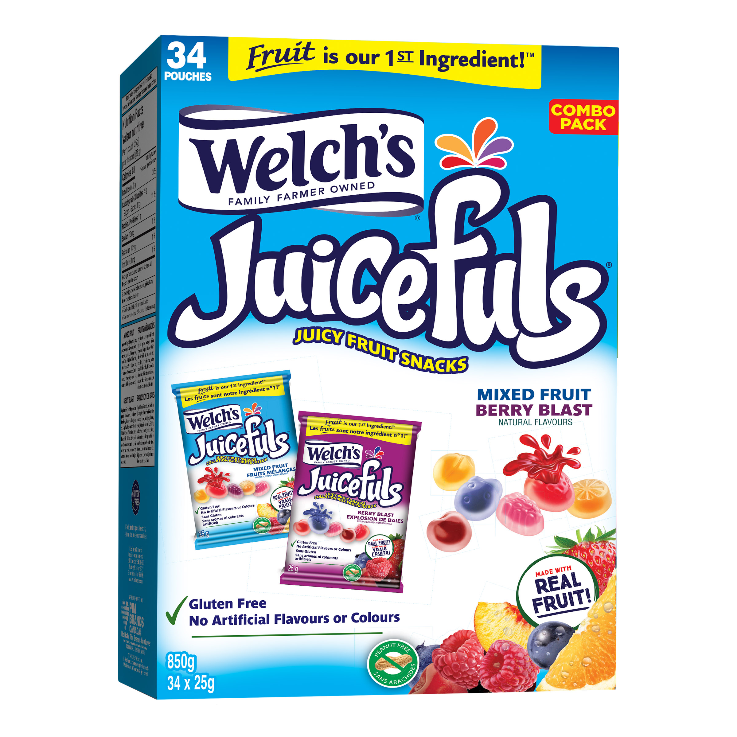 Welch's Juicefuls - Juicy Fruit Snacks, 34 × 25 g