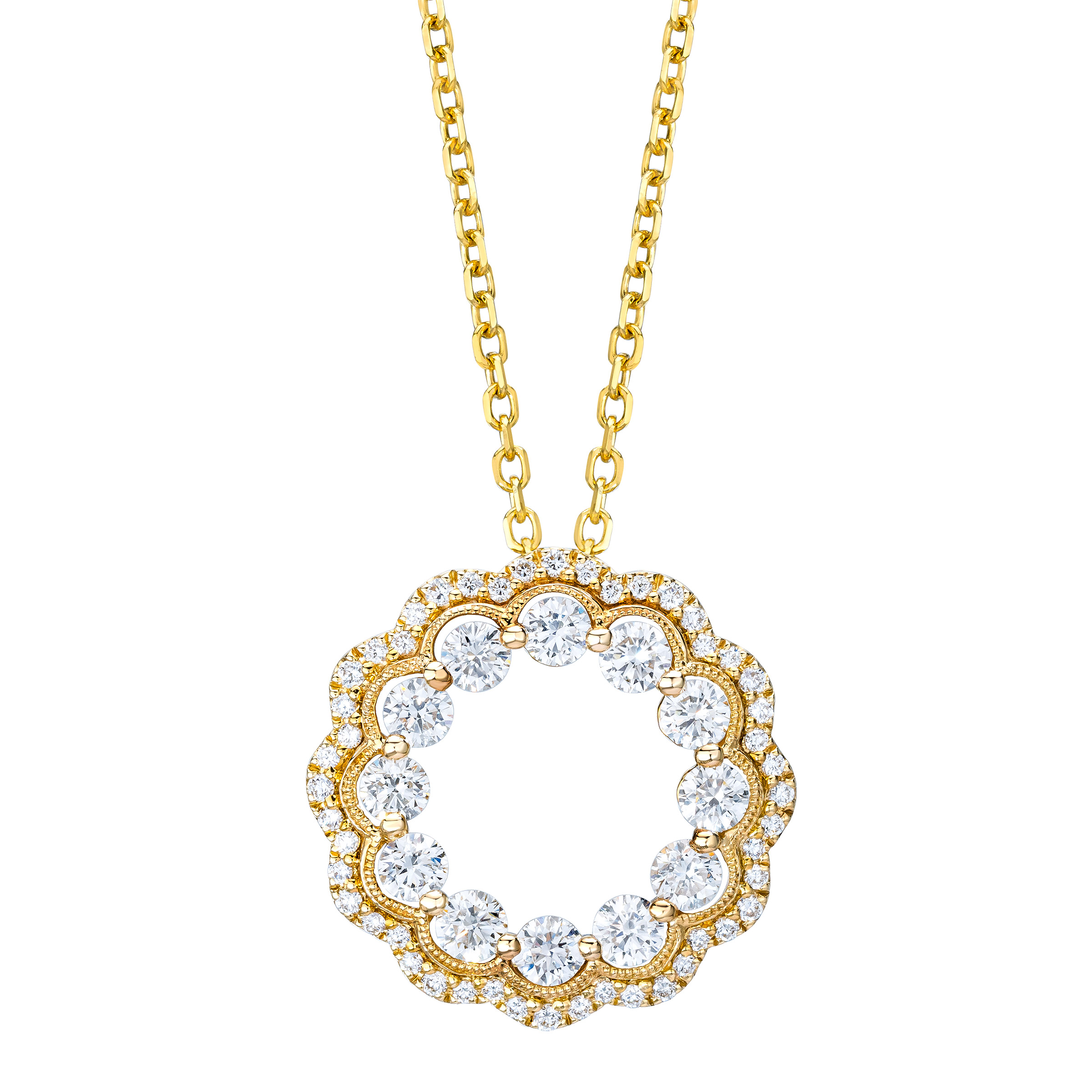 Round Brilliant Diamond Circle Pendant (1.00 ctw)