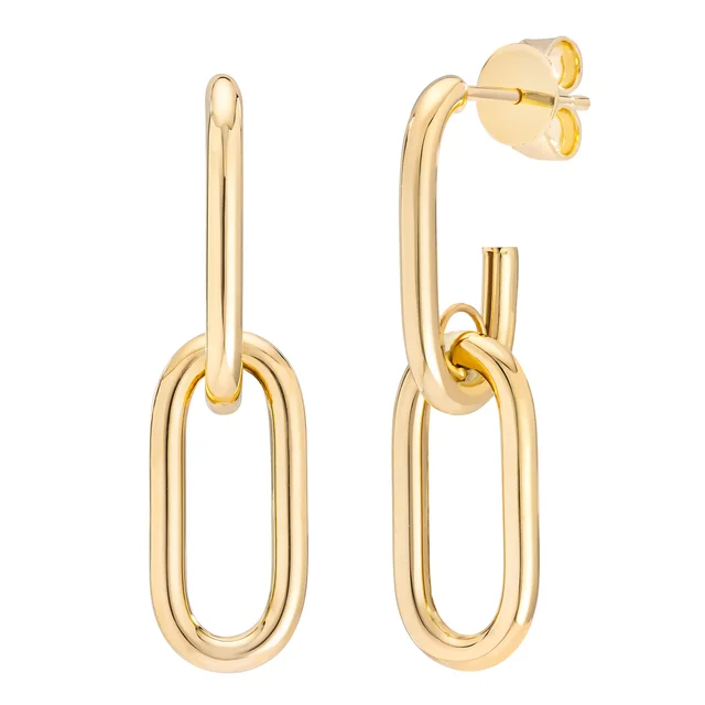 14kt Yellow Gold Paperclip Earrings