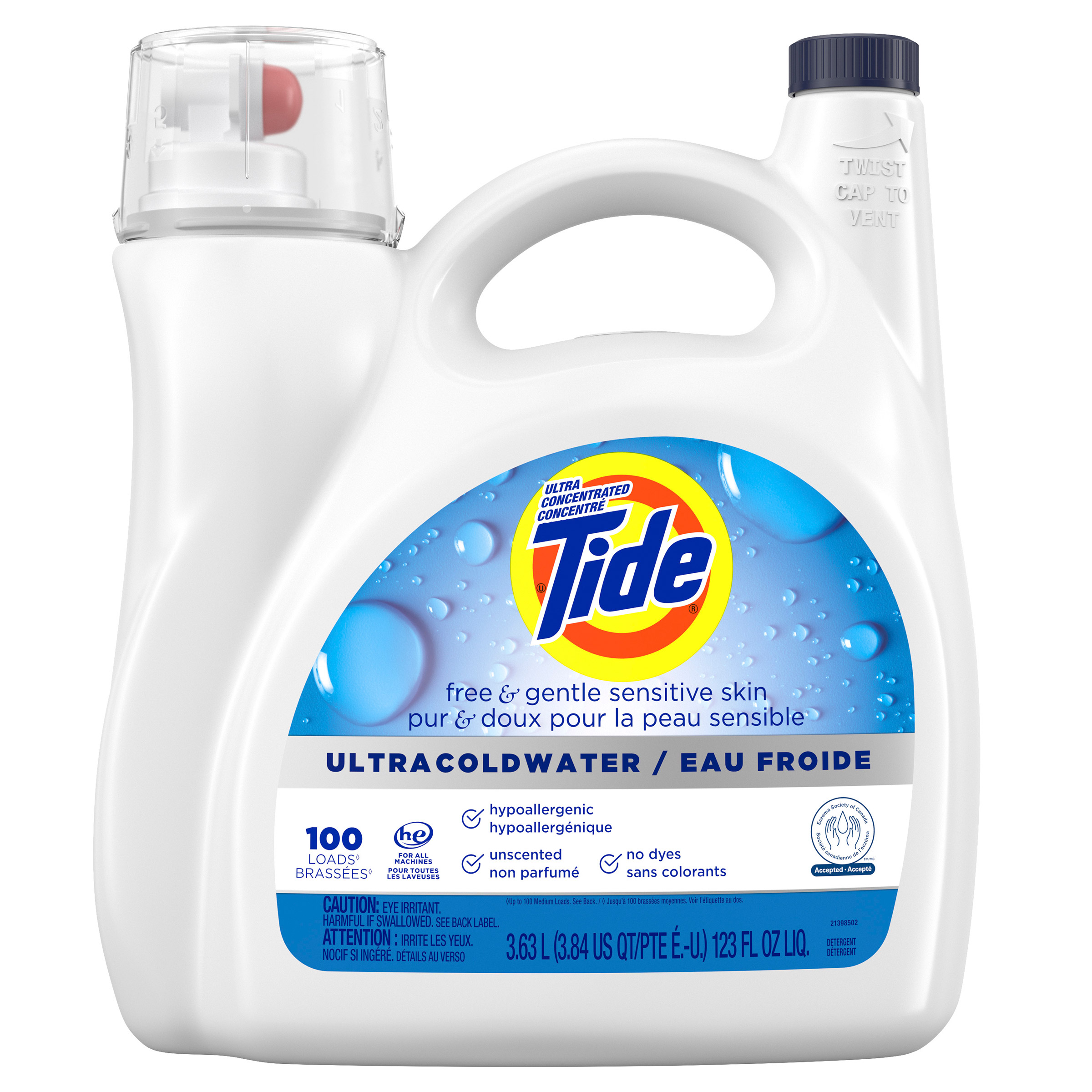 Tide Liquide pur et doux eau froide, 100 brassées