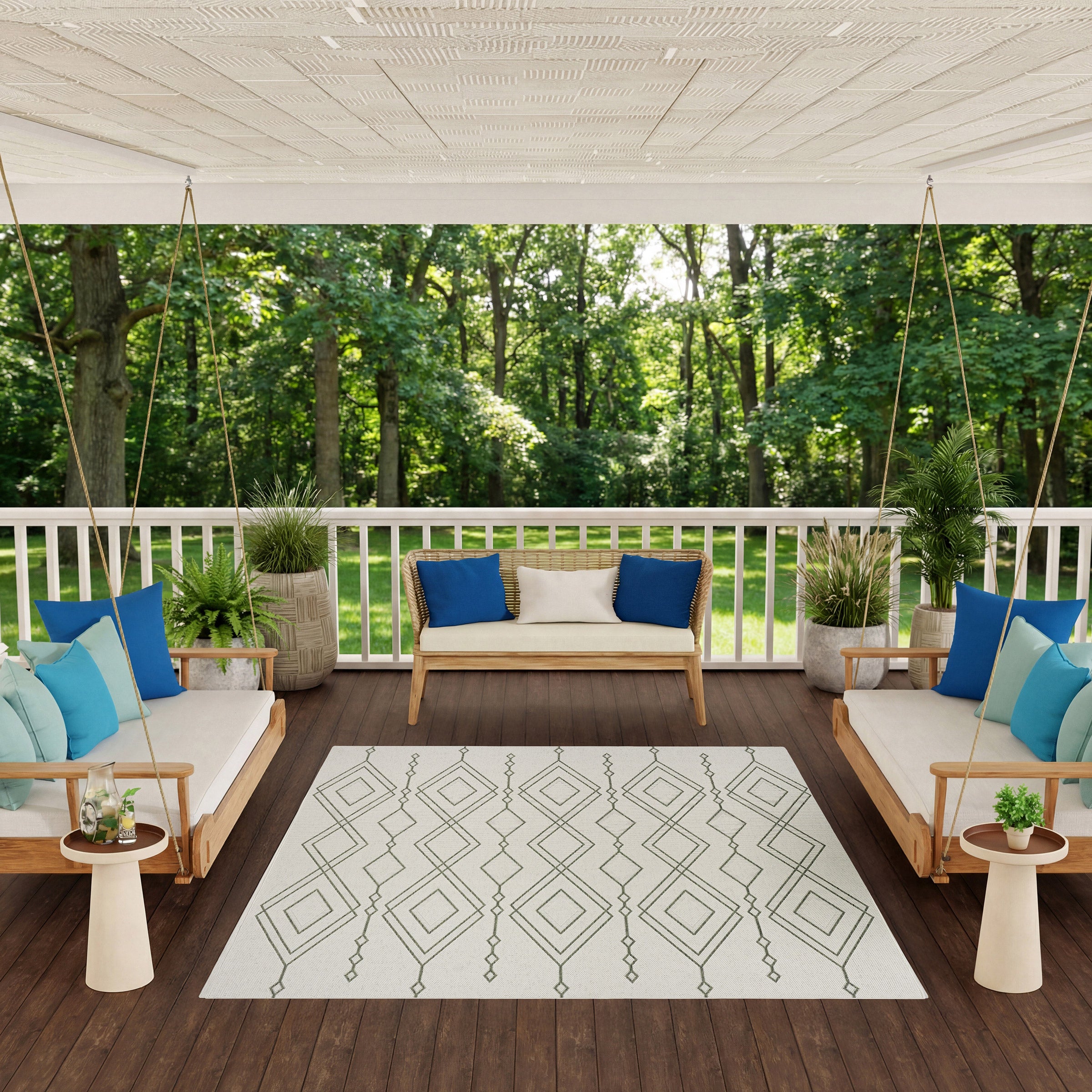 Nourison Garden Spring Indoor/Outdoor Rug, Frostline, 7'10” x 9'10