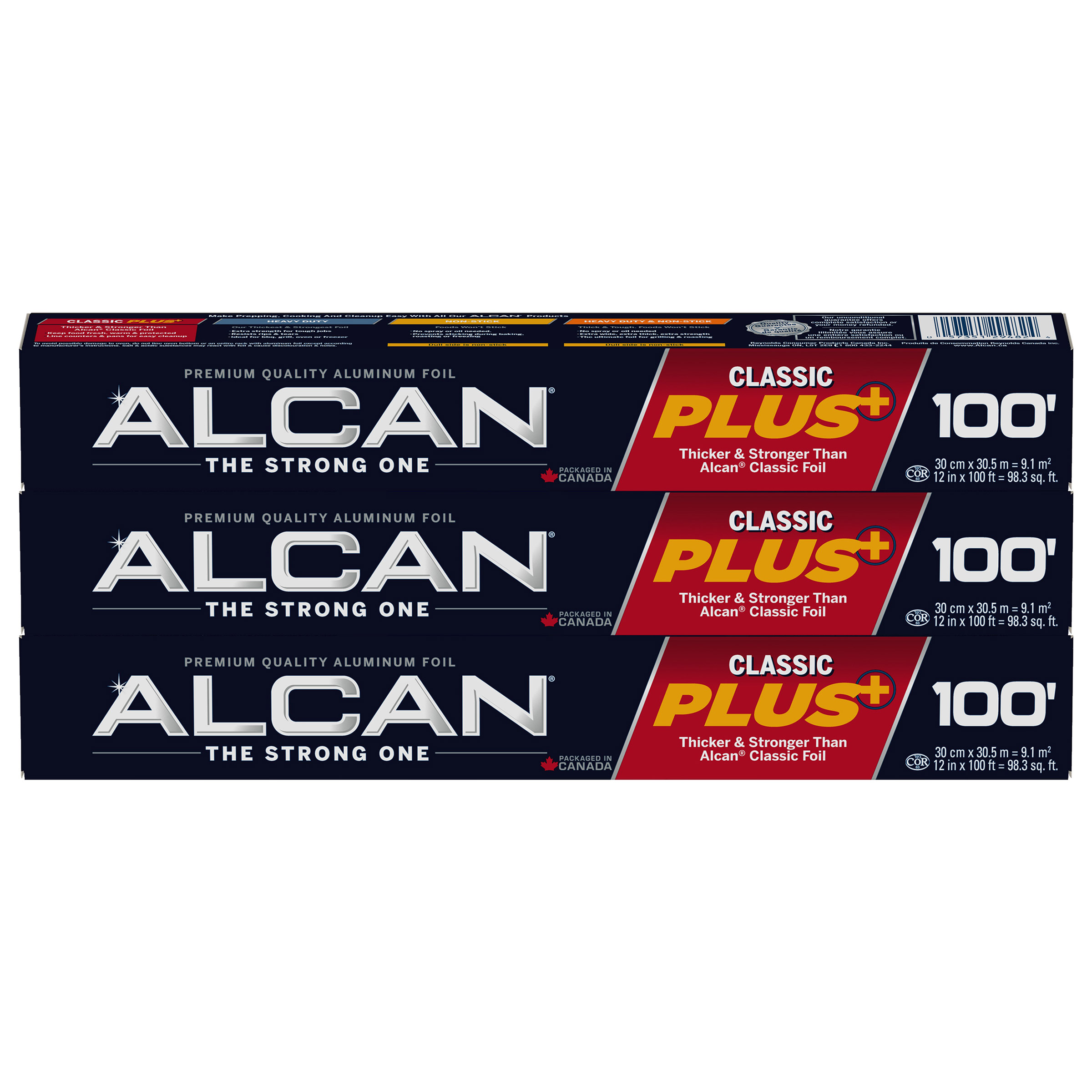 Alcan Classic Plus Aluminum Foil Wrap, 3-pack
