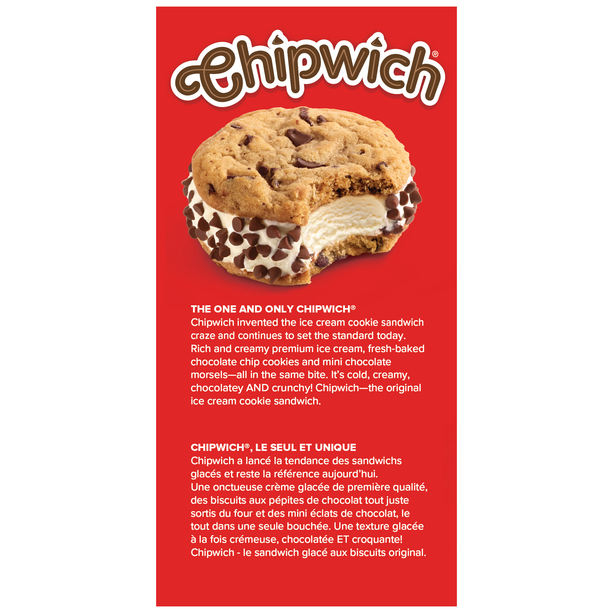 The Original Chipwich Vanilla Chocolate Chip, 10 × 126 mL | Costco