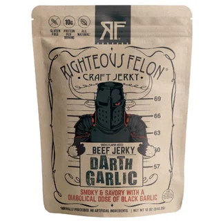 RIGHTEOUS FELON JERKY DARTH GARLIC BEEF 12 OUNCES