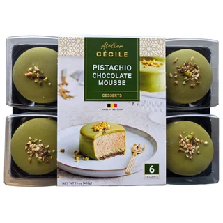 ATELIER CECILE PISTACHIO CHOC MOUSSE 6/2.6 OUNCE CAKES