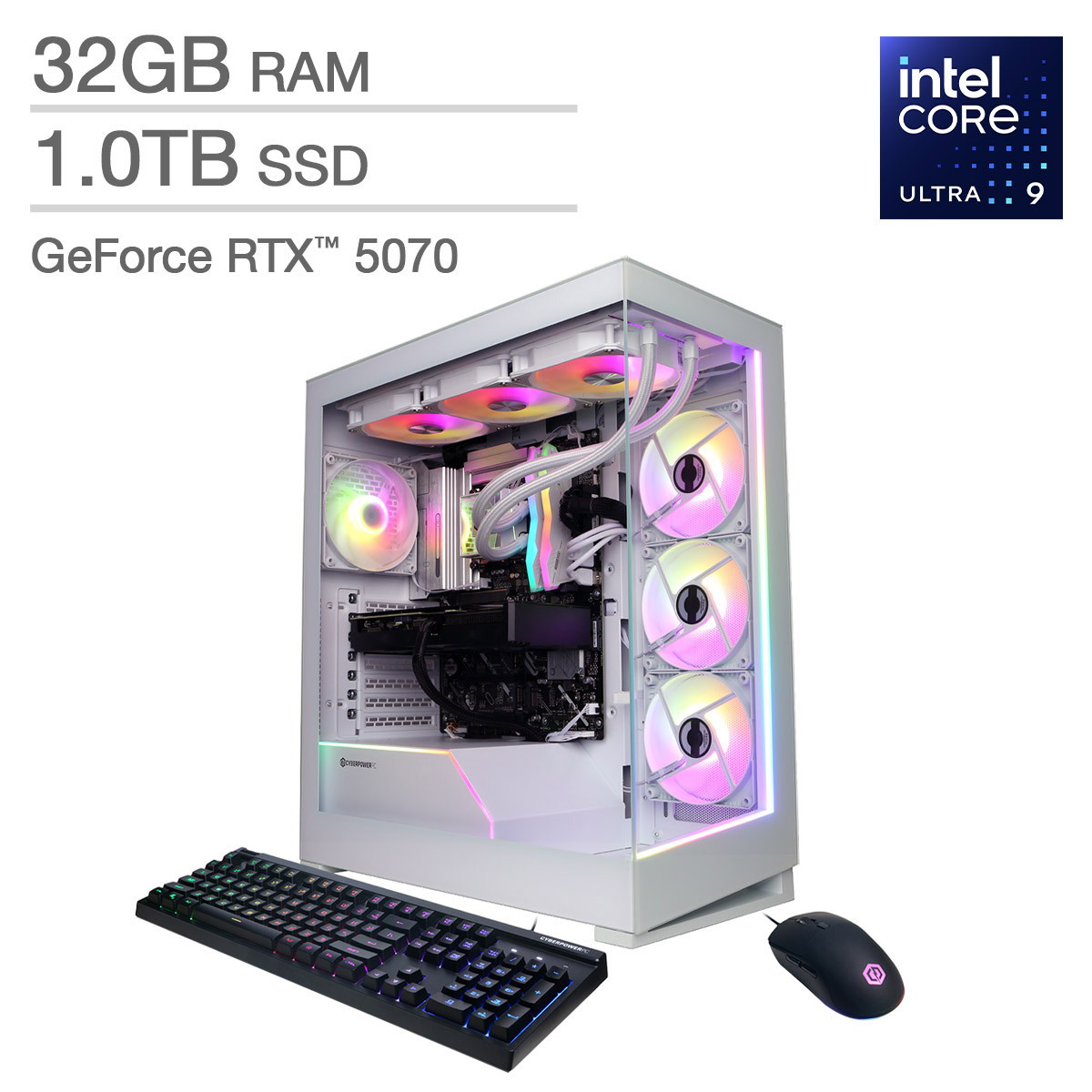 CYBERPOWERPC Gamer Supreme SLC19000C - Intel Core Ultra 9 285 2.5GHz - NVIDIA GeForce RTX 5070 - Gaming Computer
