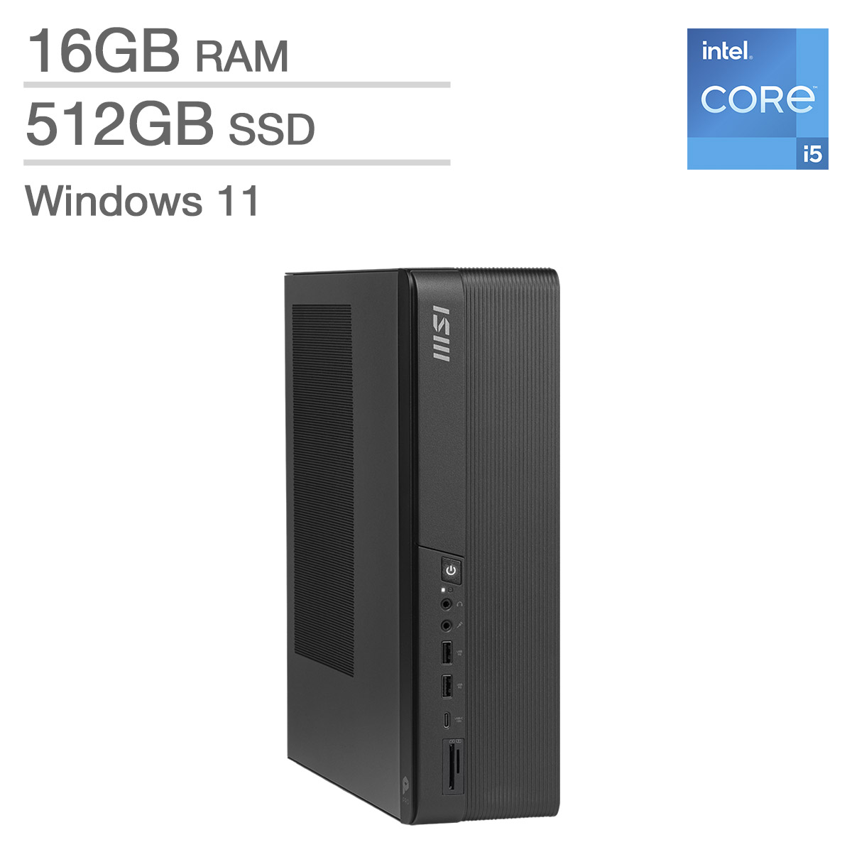 MSI PRO DP80 Desktop Computer, Intel Core i5-14400F - 16GB RAM, 512GB SSD