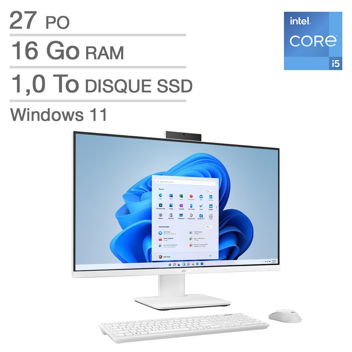 ASUS - Ordinateur de bureau tout-en-un de 27 po, Intel Core i5-13420H – 16 Go RAM, 1 To SSD