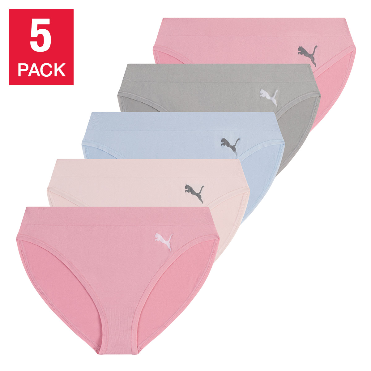 Puma Women's Bikini, 5-pack