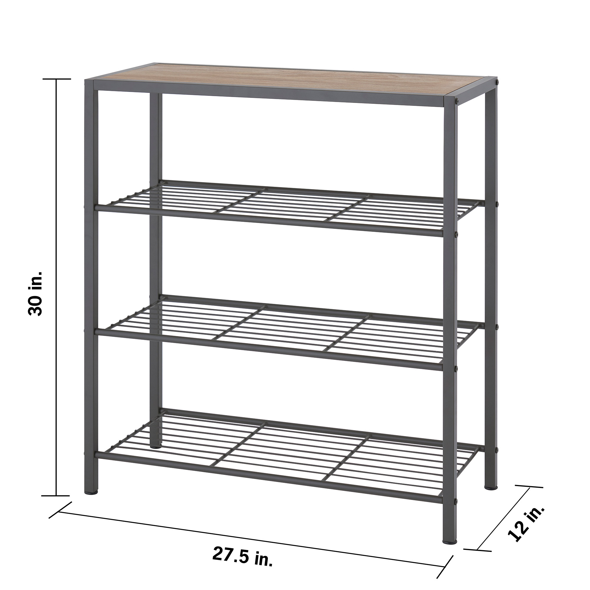 TRINITY 4-tier Shoe Rack with Console Top, Dark Gray | Costco