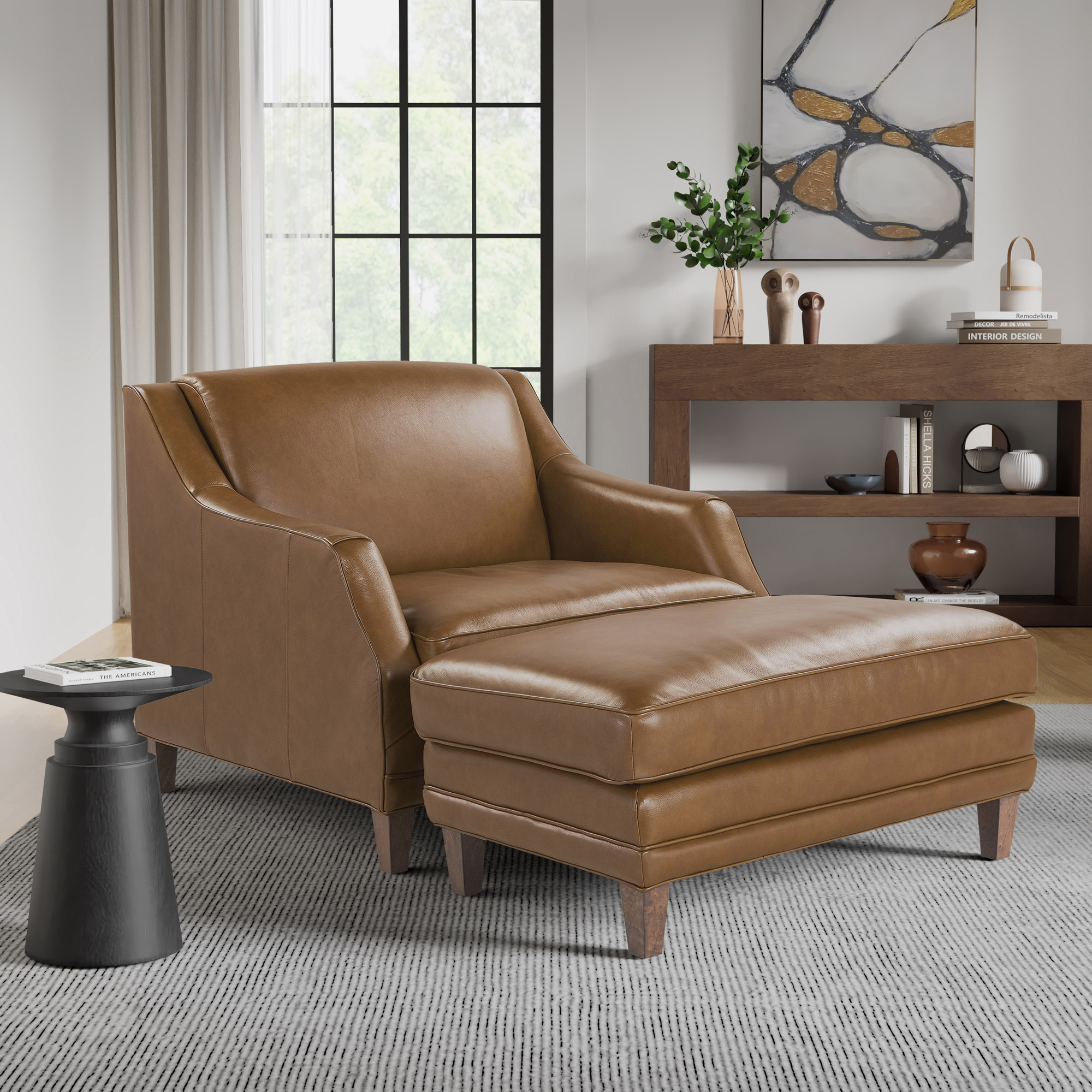 Coddle Hyde Park Leather Chair and Ottoman