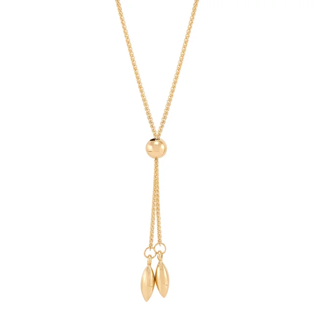 14kt Yellow Gold Teardrop Bolo Necklace
