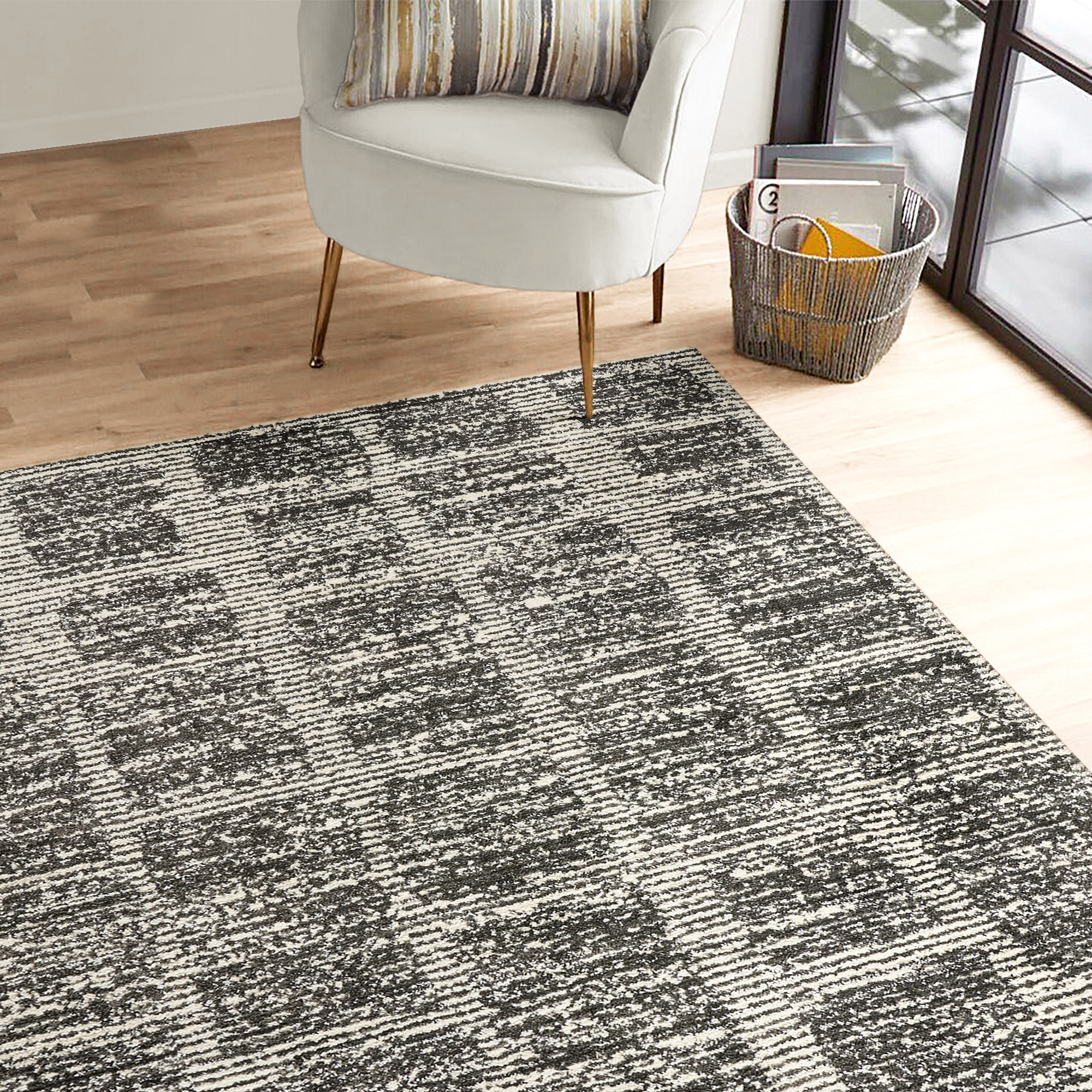 Foxwood Cozy Area Rug Collection, Alva Cream Charcoal | Costco