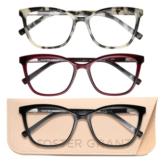 Design Optics by Foster Grant, +1.25, #811 Fashion Cateye Reading Glasses, 3-pack