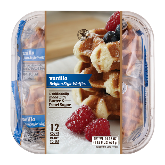 UNIVERSAL BAKERY VANILLA WAFFLES 12 COUNT 24.13 OUNCES