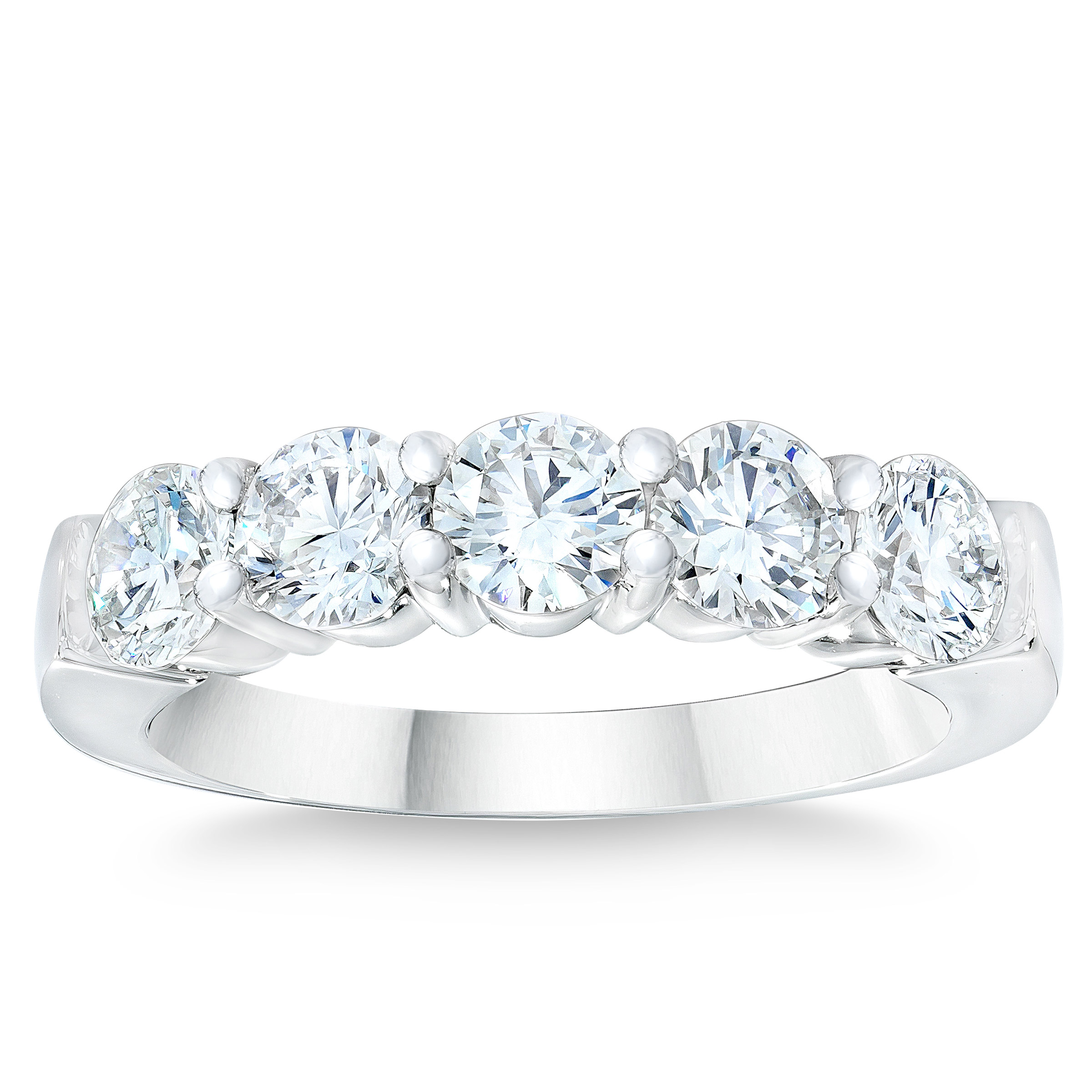 Round Brilliant 1.25 ctw VS2 Clarity  I Color Diamond Five Stone Ring