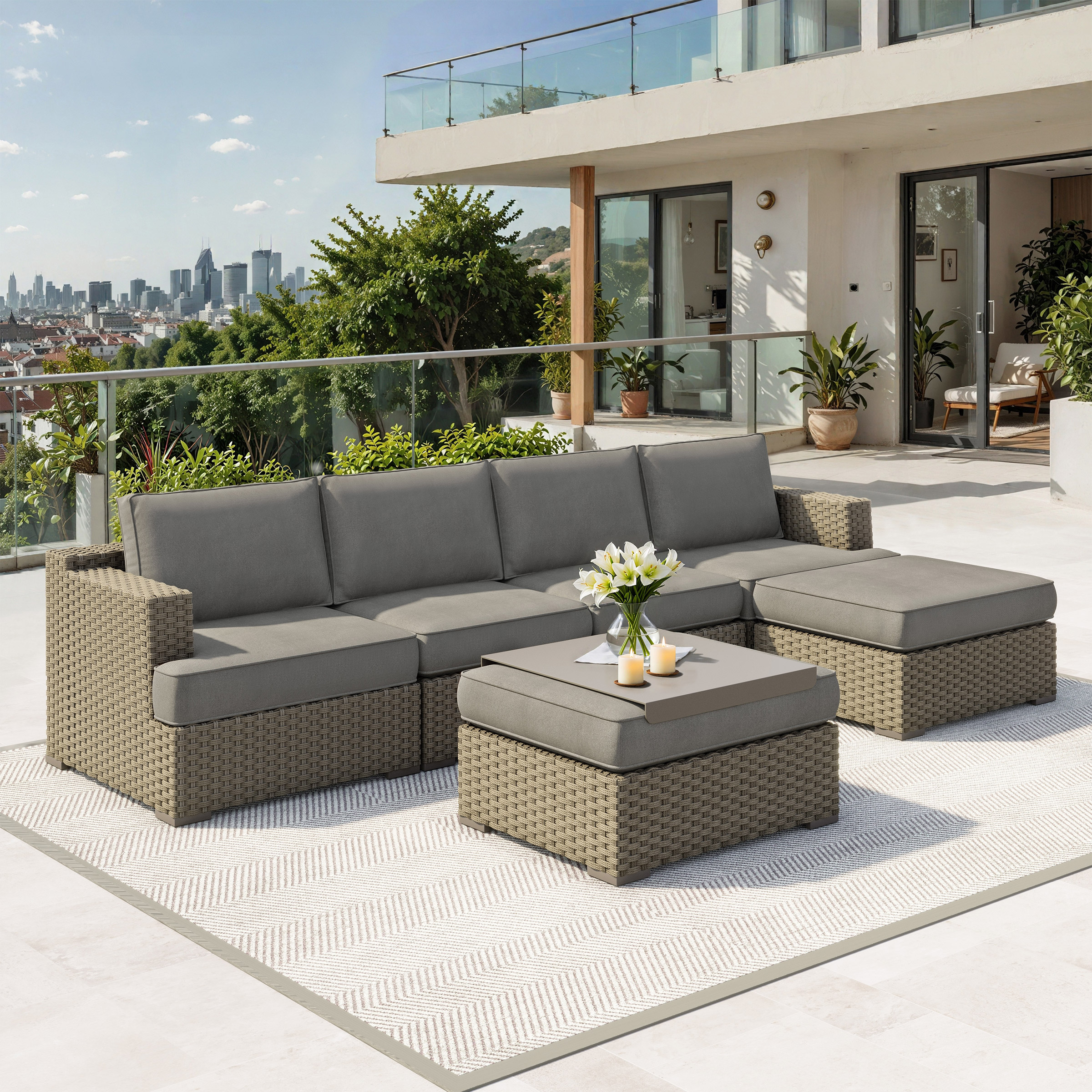Niko Heritage 6-piece Patio Sectional Conversation Set | Costco