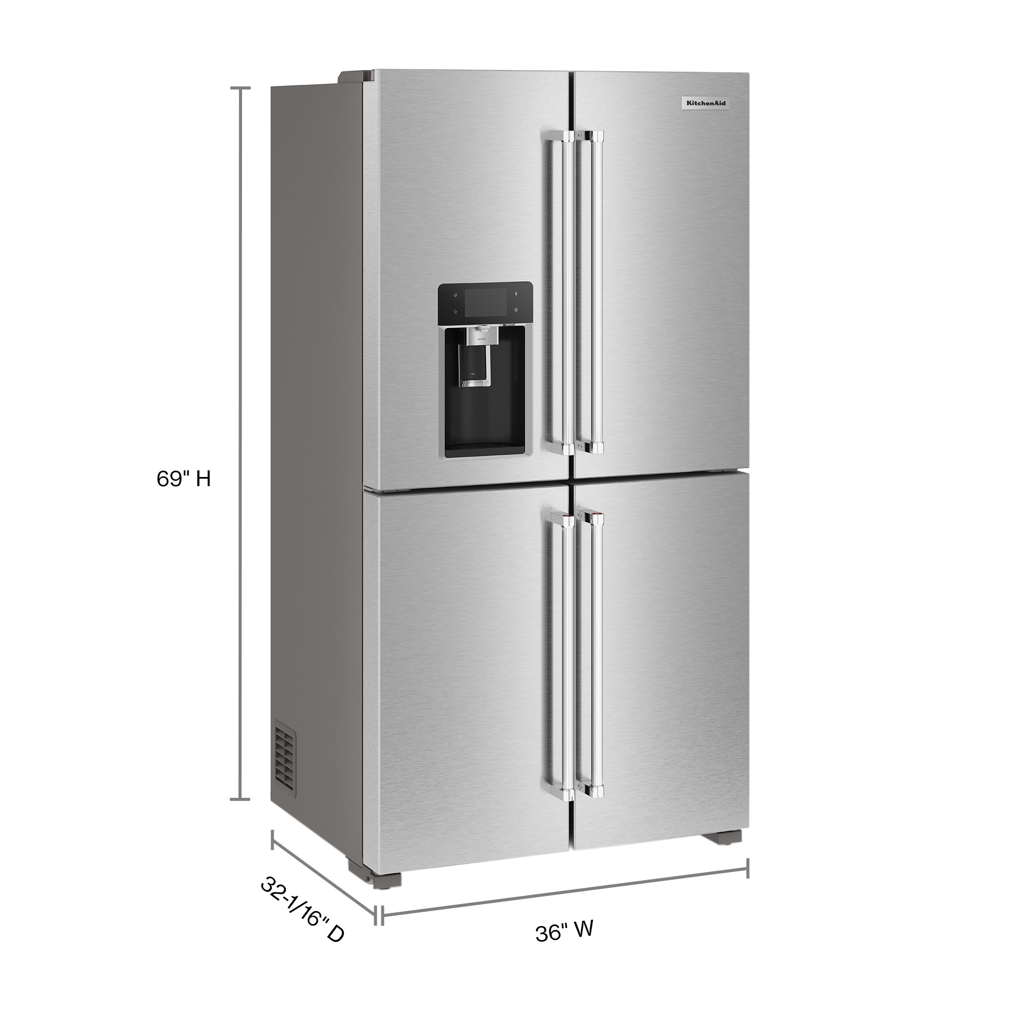 KitchenAid 19.4 cu. ft. 36-Inch Wide Counter-Depth 4-Door